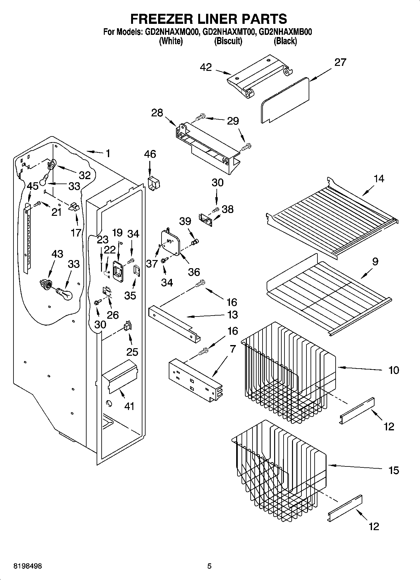 04 - FREEZER LINER PARTS