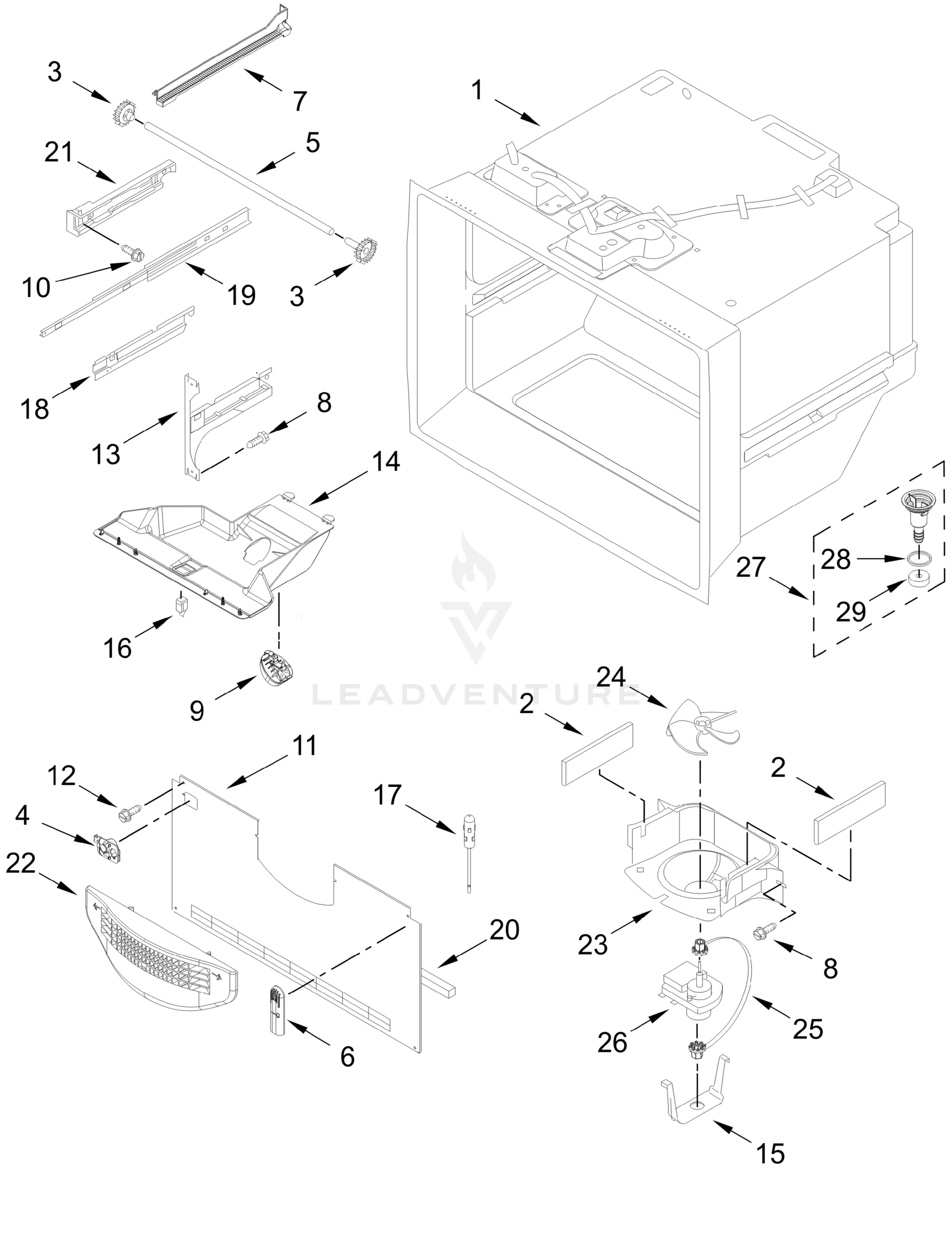 FREEZER LINER PARTS