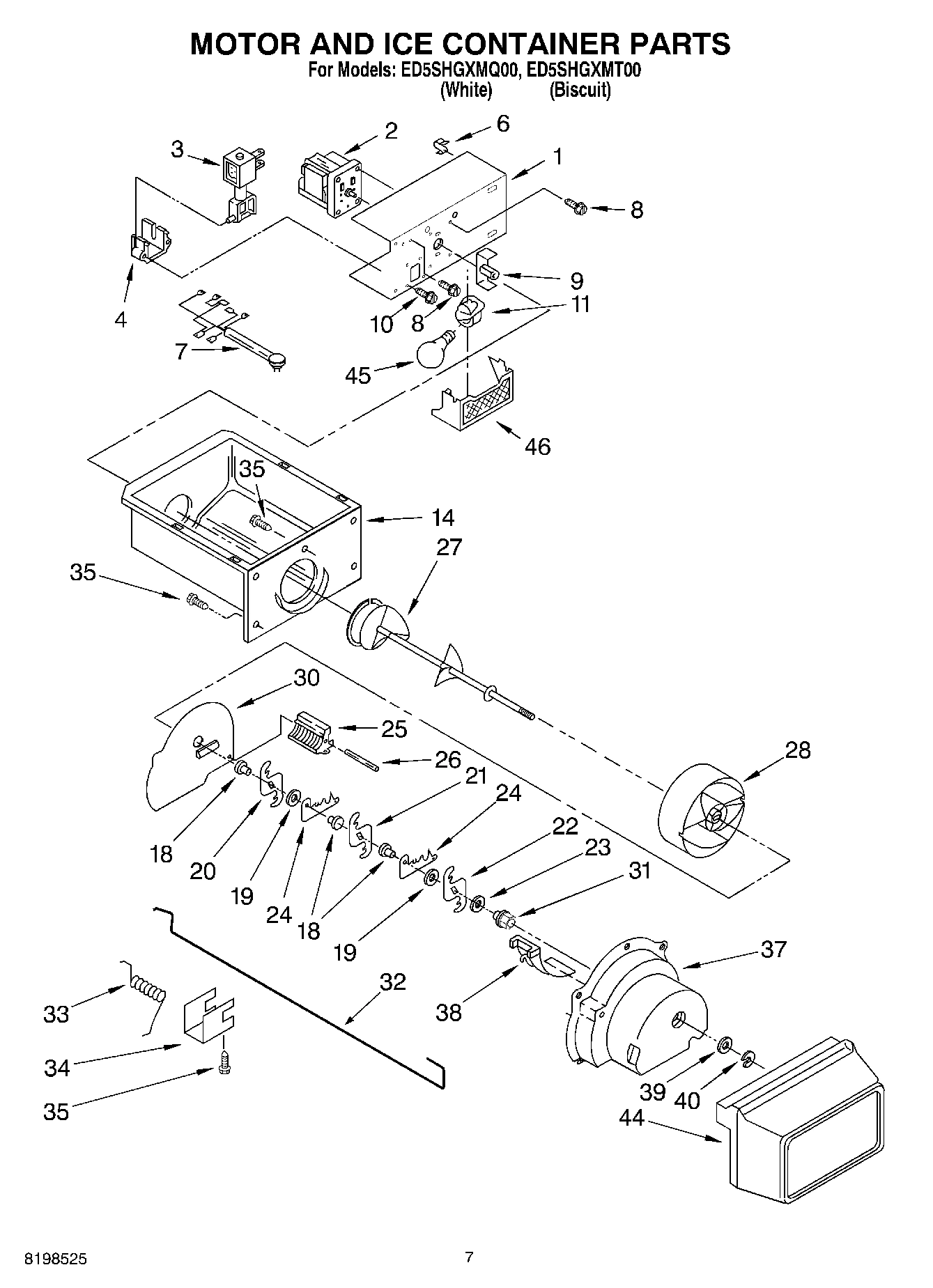 05 - MOTOR AND ICE CONTAINER PARTS