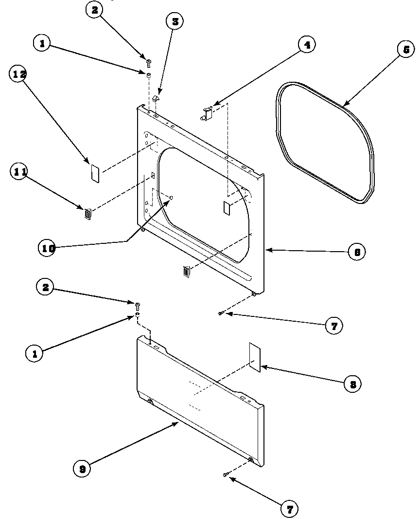 12 - LOWER ACCESS PANEL, FRONT PANEL AND SEAL