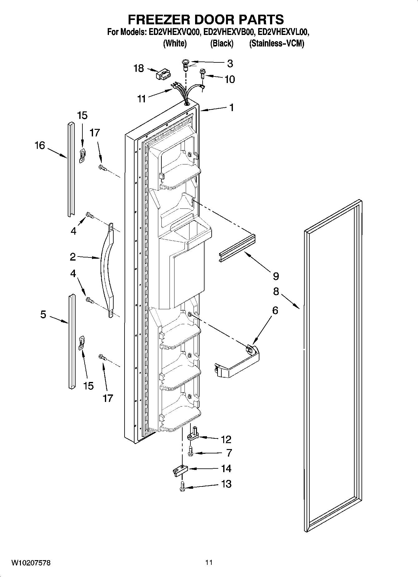 07 - FREEZER DOOR PARTS