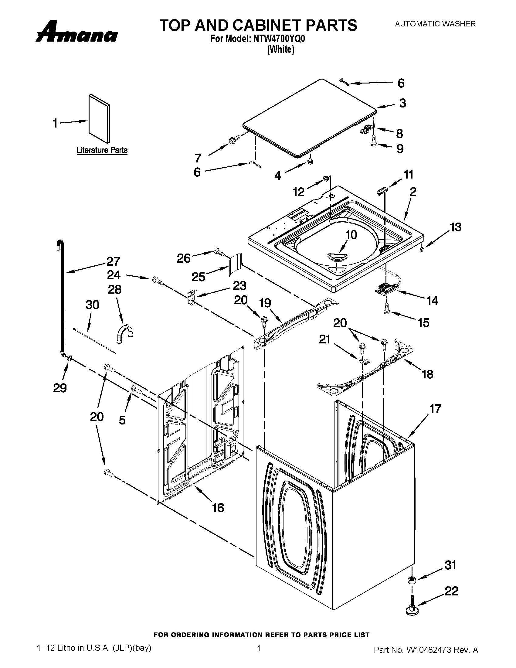 01 - TOP AND CABINET PARTS