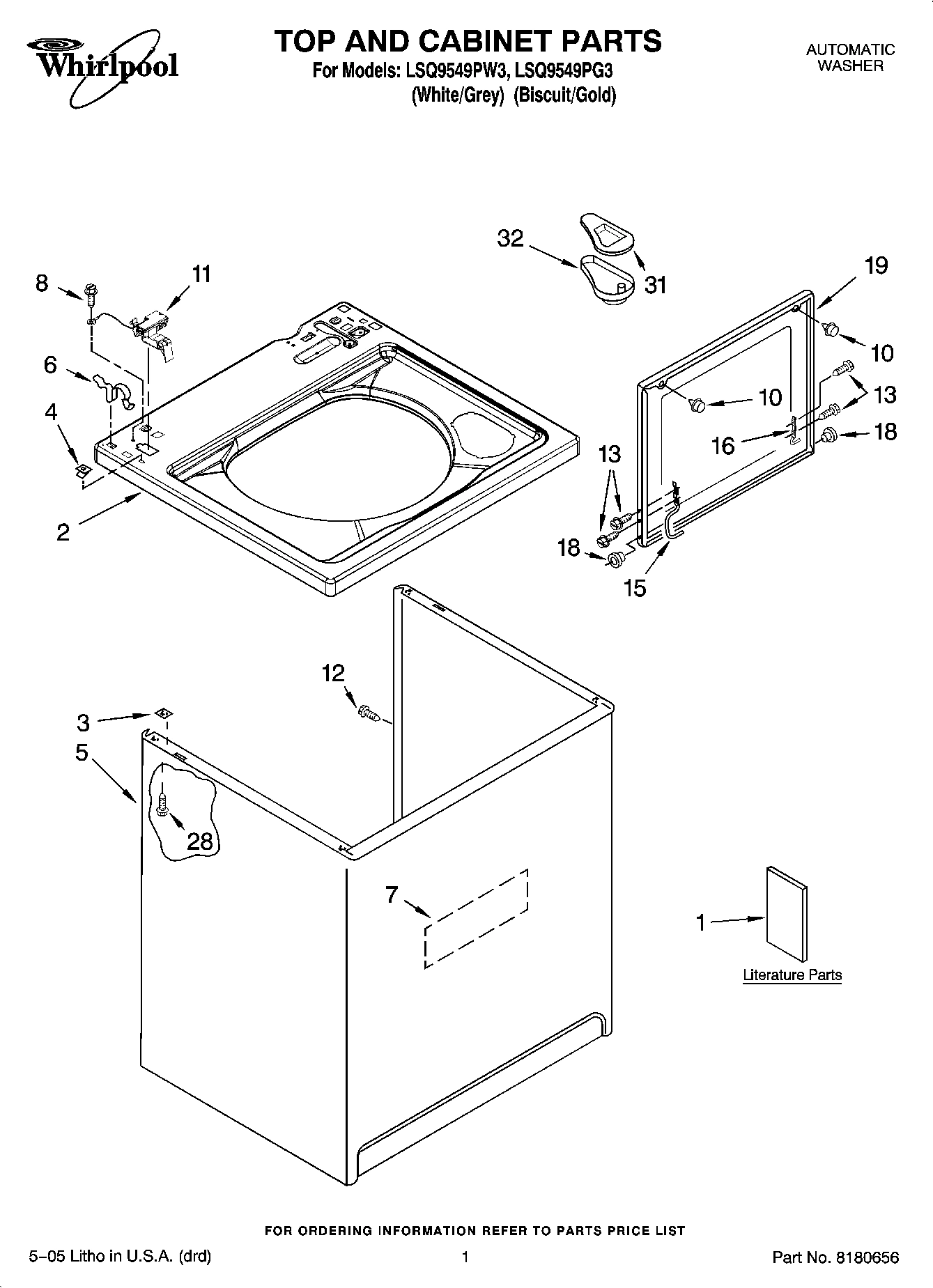 01 - TOP AND CABINET PARTS