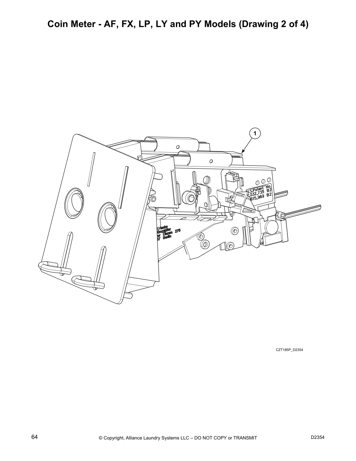 Coin Meter - AF, FX, LP, LY and PY Models (Drawing 2 of 4)