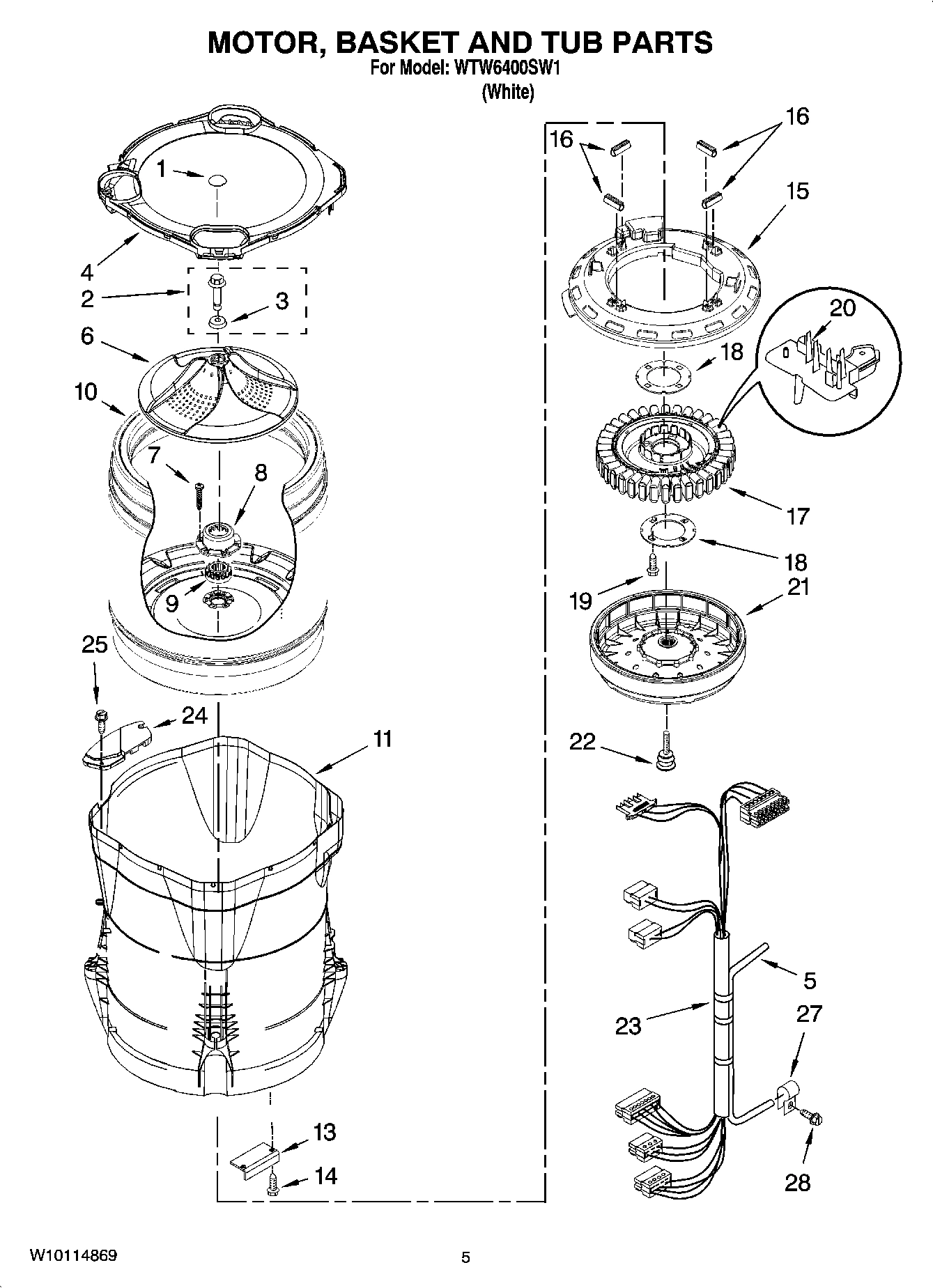 03 - MOTOR, BASKET AND TUB PARTS