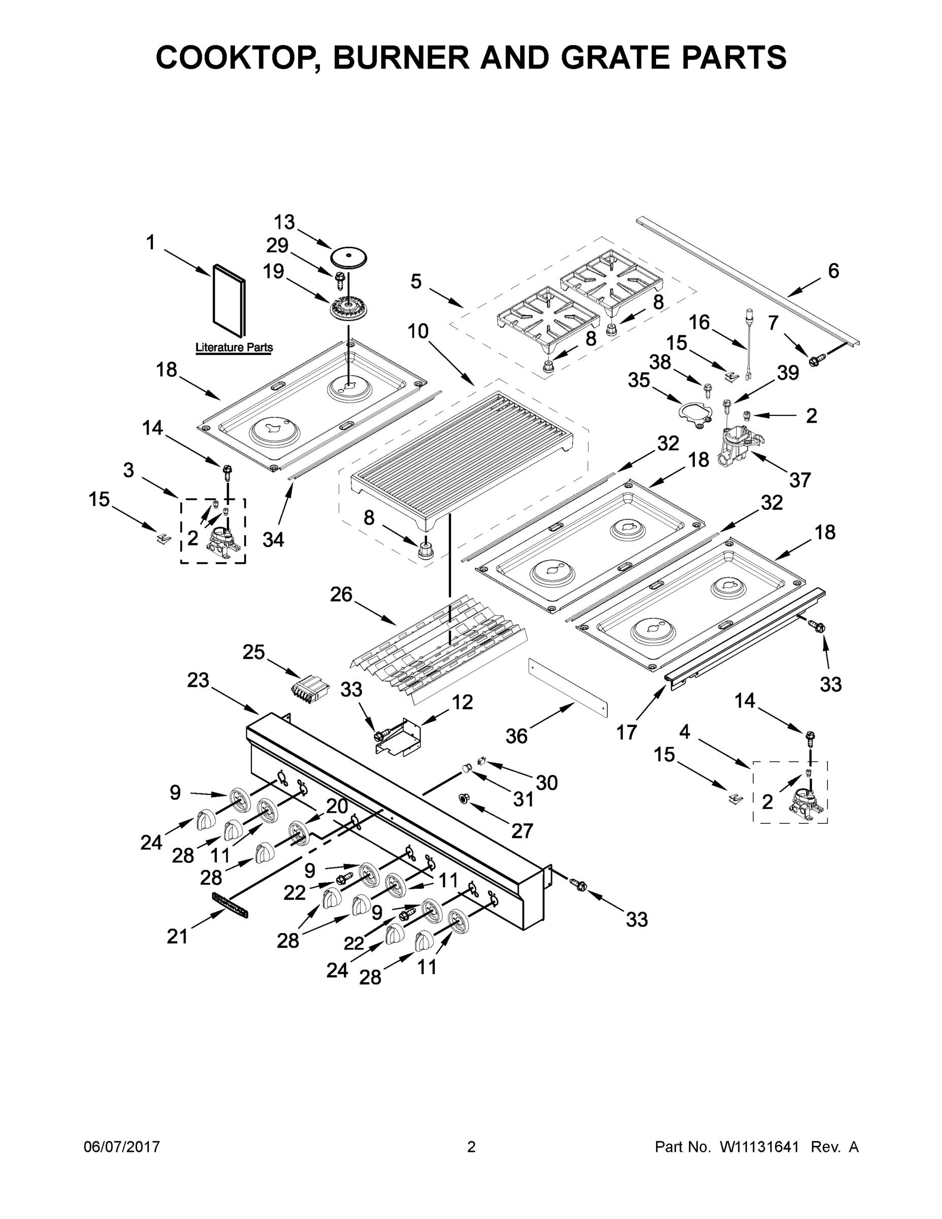02 - COOKTOP, BURNER AND GRATE PARTS