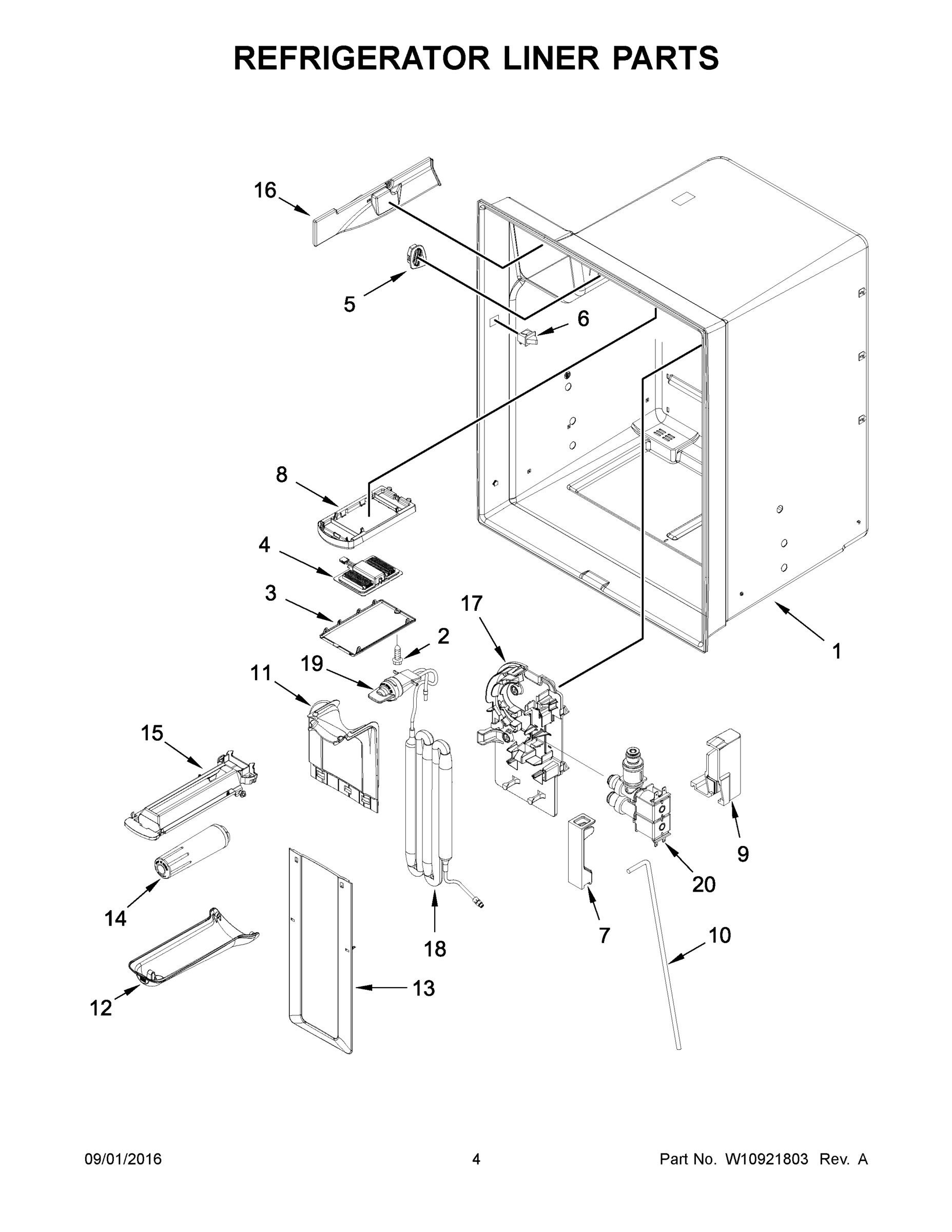 03 - REFRIGERATOR LINER PARTS