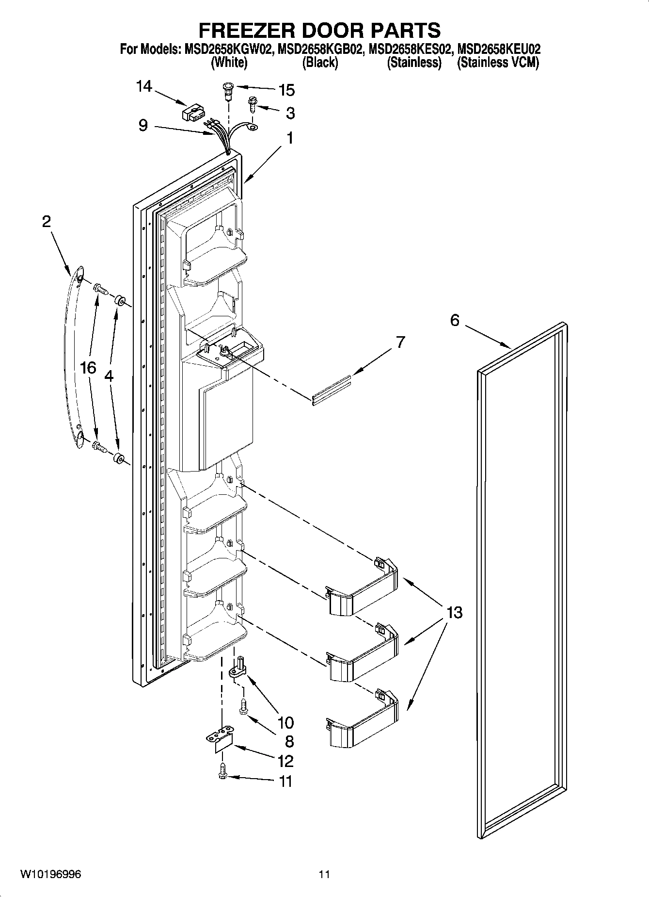 07 - FREEZER DOOR PARTS