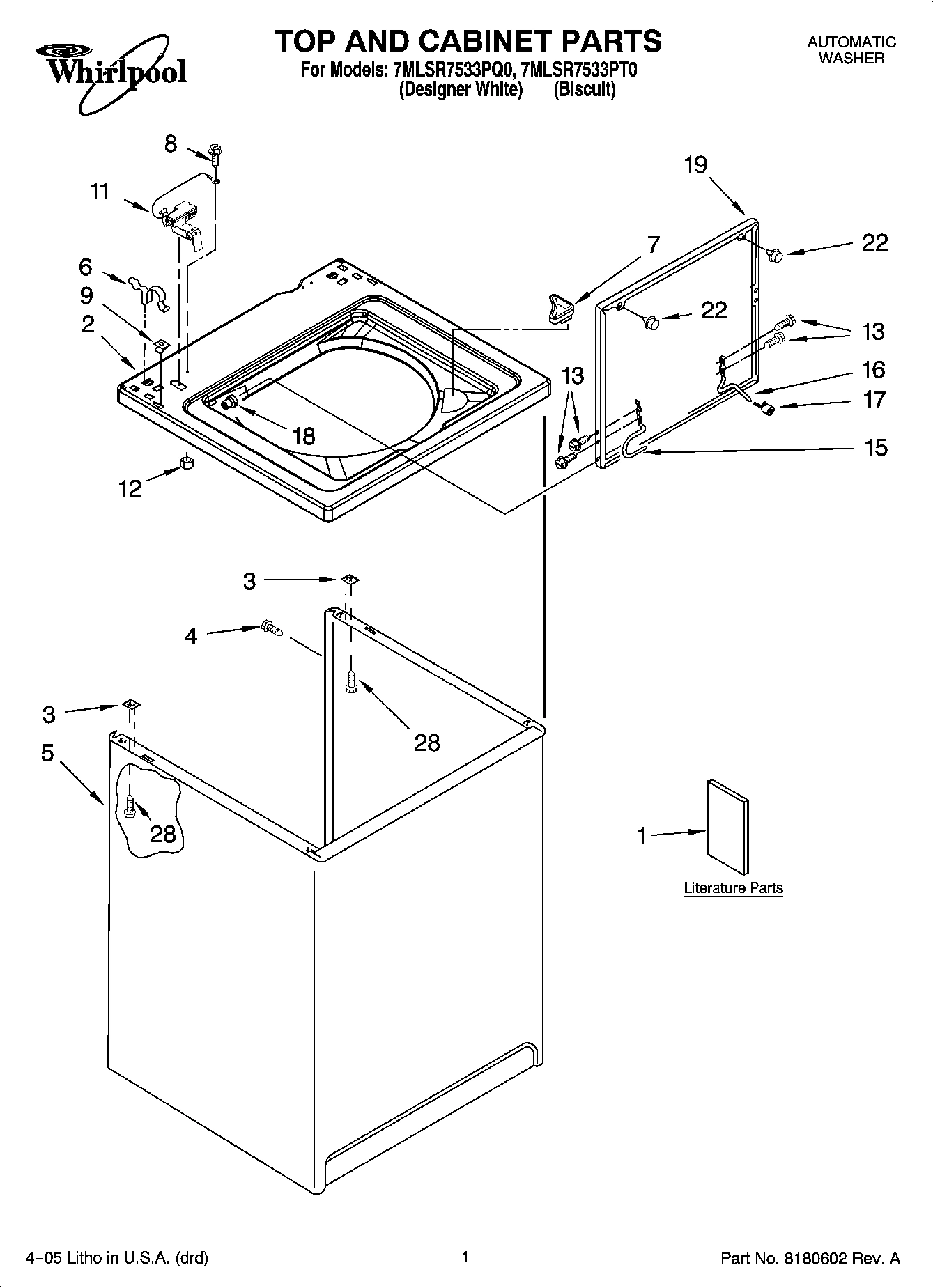 01 - TOP AND CABINET PARTS