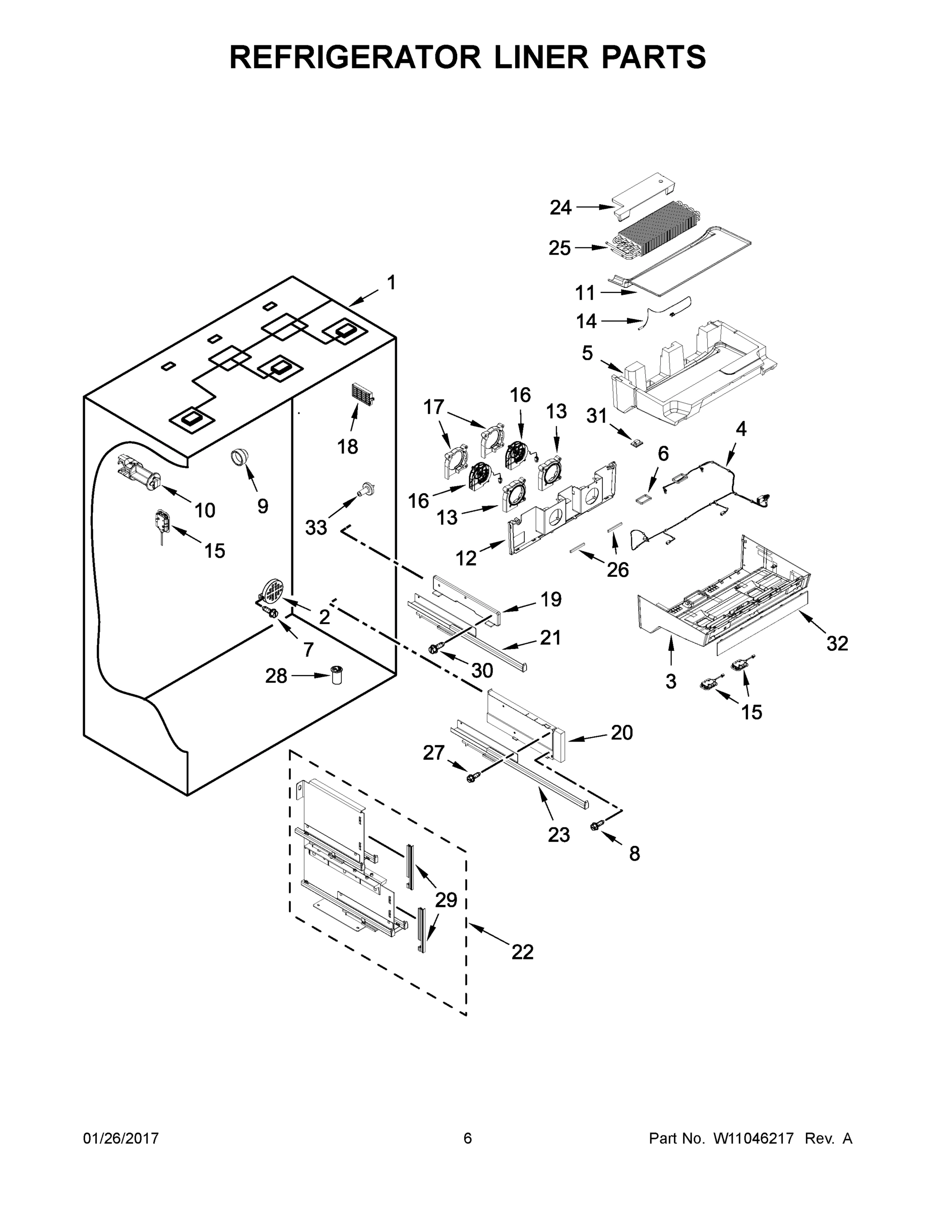 04 - REFRIGERATOR LINER PARTS