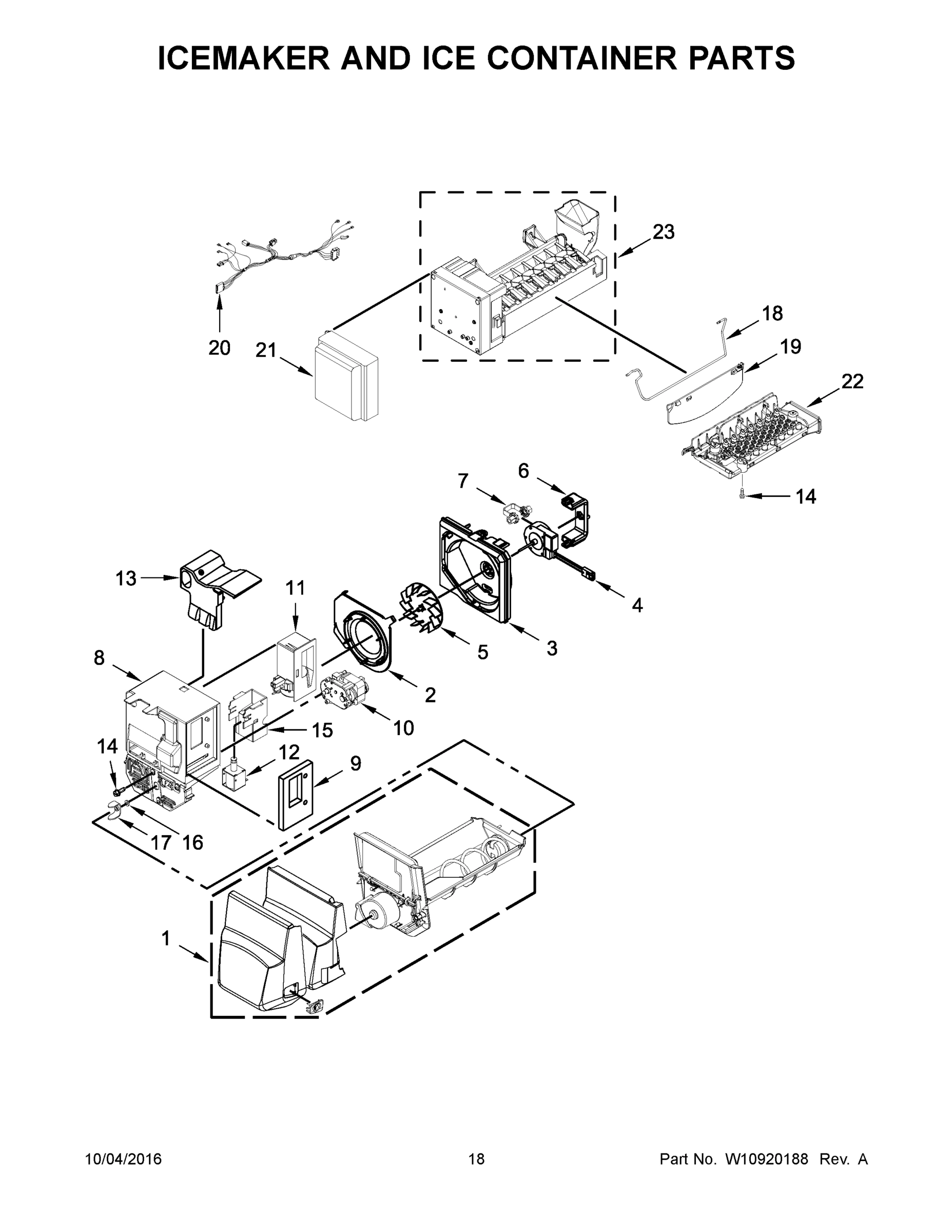 10 - ICEMAKER AND ICE CONTAINER PARTS