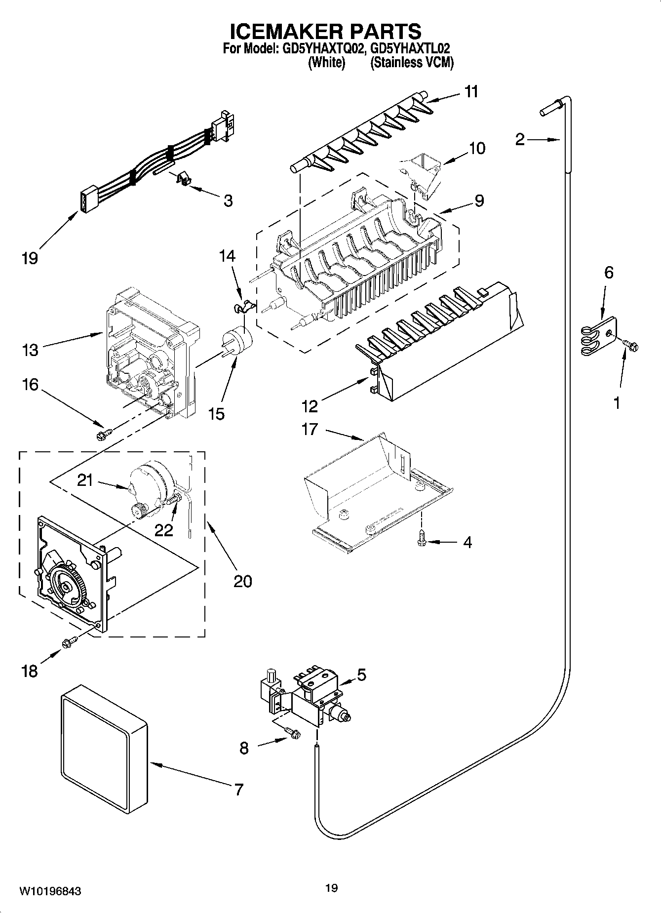 12 - ICEMAKER PARTS, OPTIONAL PARTS (NOT INCLUDED)