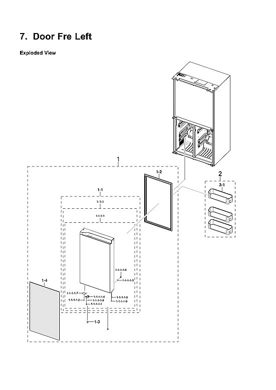 LEFT FREEZER DOOR PARTS