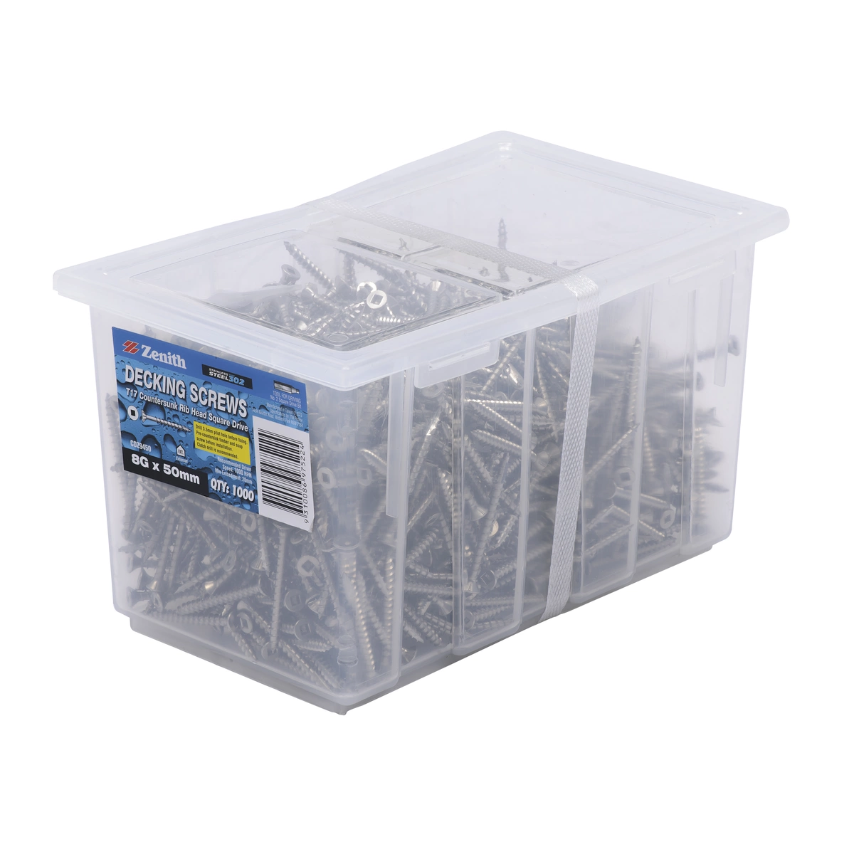 ZENITH® 8G x 50mm 304 Stainless Steel Decking Screws – 1000 Pack