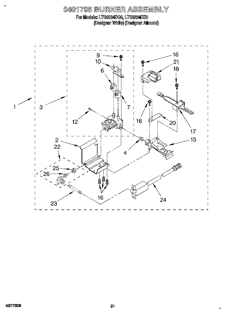 15 - 3401795 BURNER ASSEMBLY