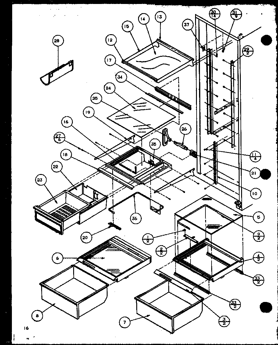 15 - REF SHELVING AND DRAWERS