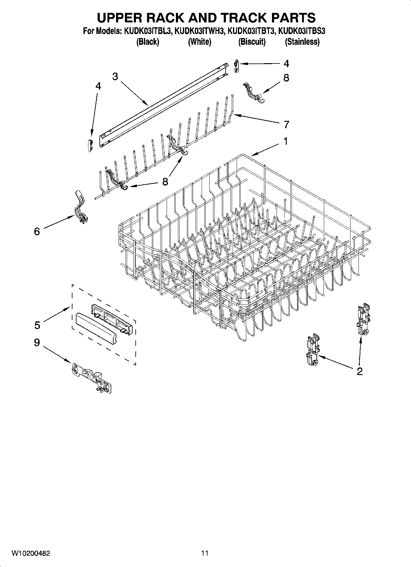 09 - UPPER RACK AND TRACK PARTS