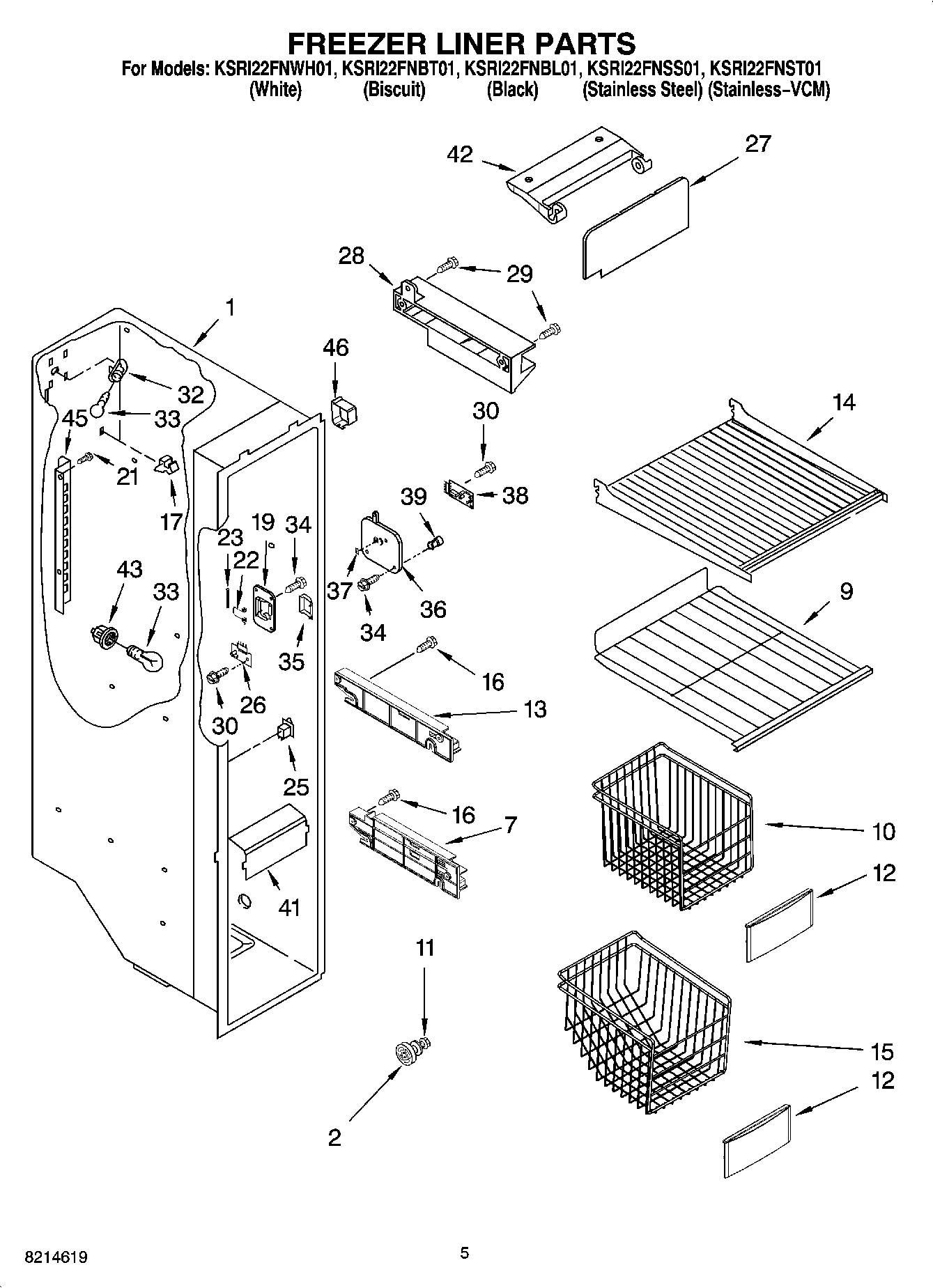 04 - FREEZER LINER PARTS
