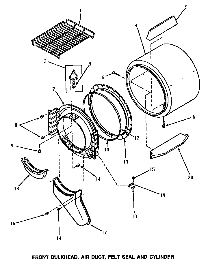 03 - FR BLKHD, AIR DUCT, FELT SEAL & CYLINDER