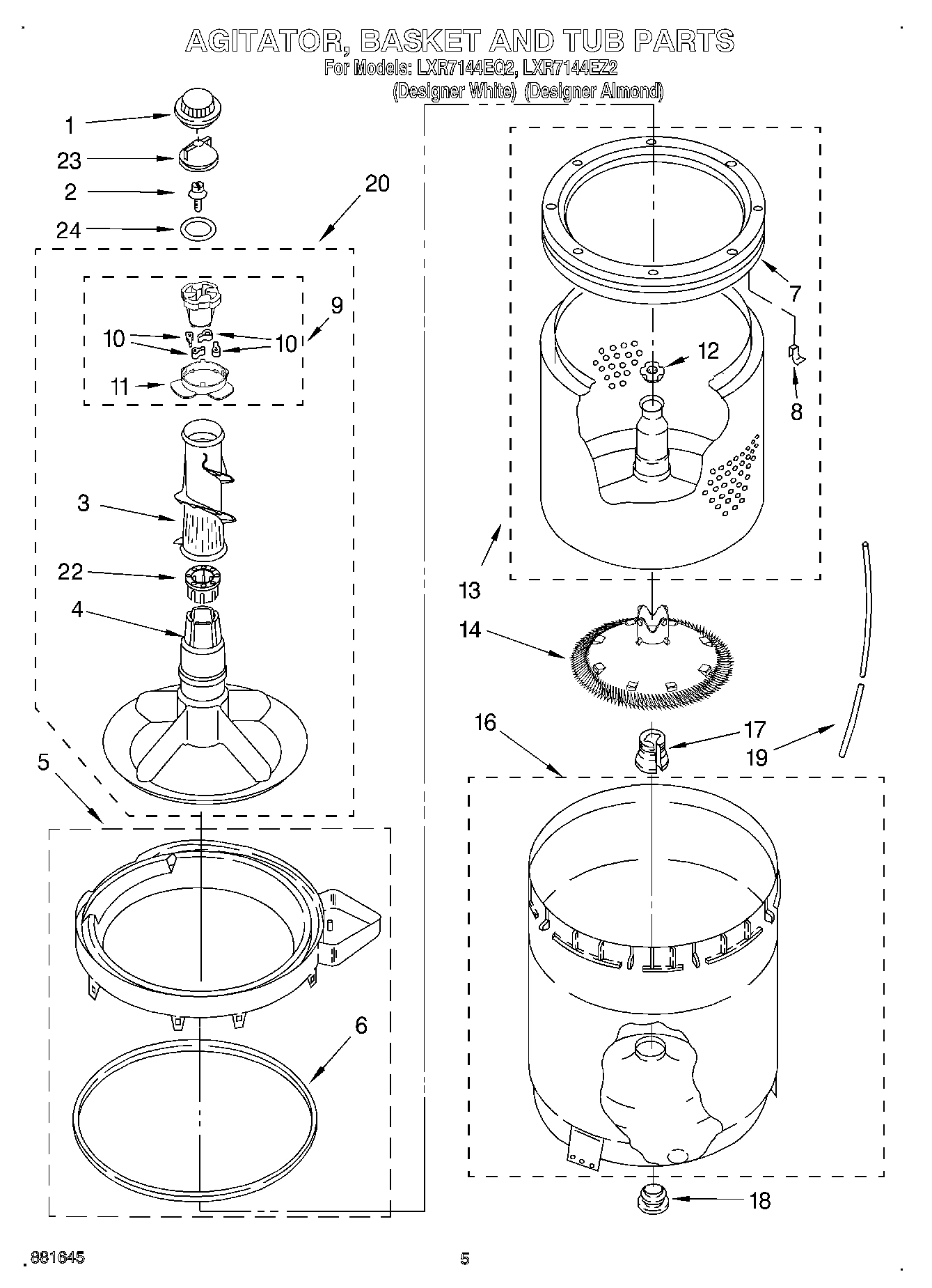 03 - AGITATOR, BASKET, AND TUB