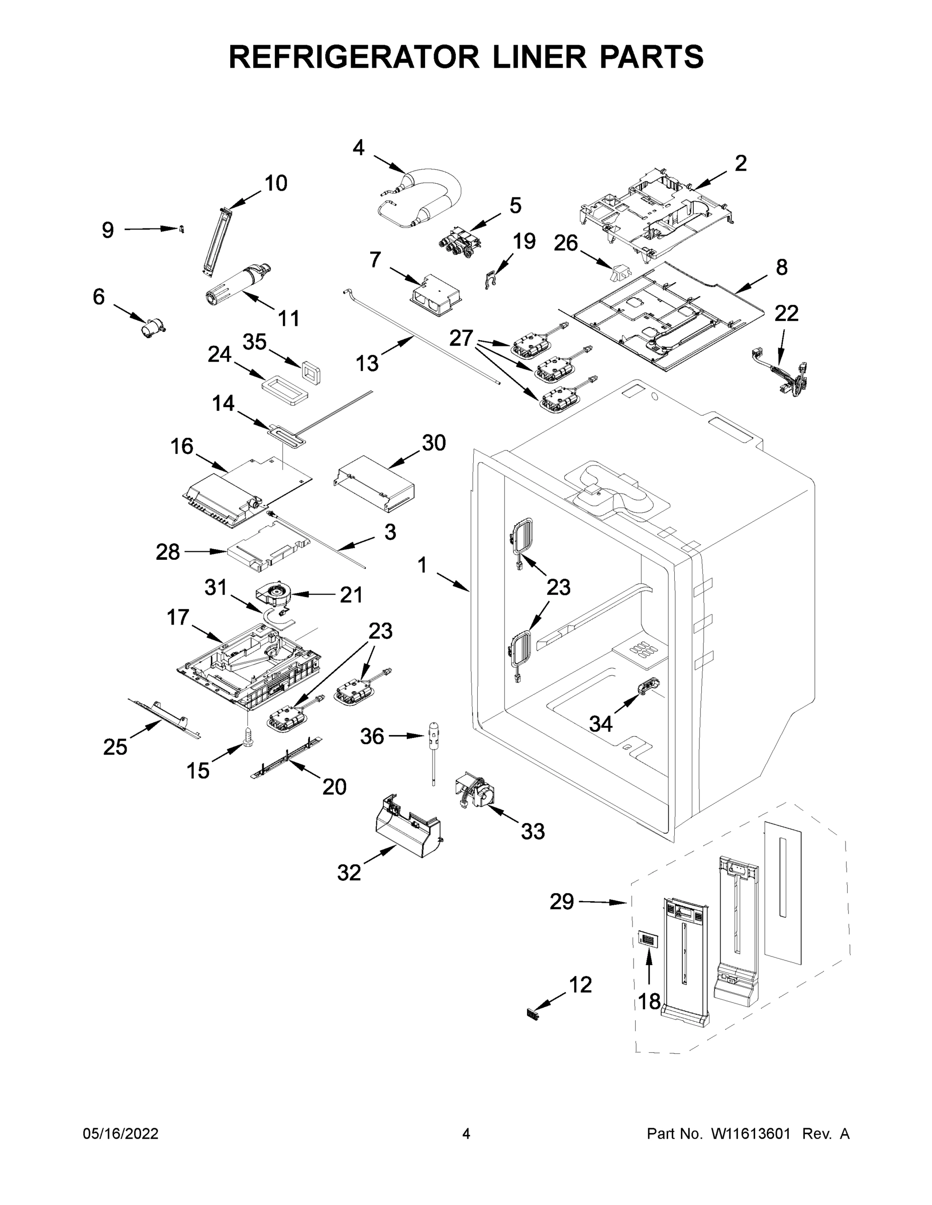 03 - REFRIGERATOR LINER PARTS