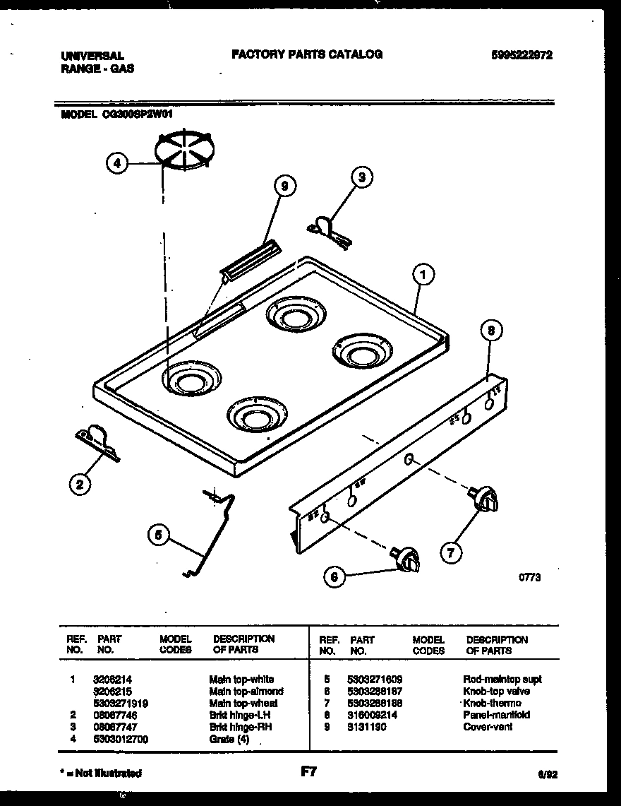 03 - COOKTOP PARTS