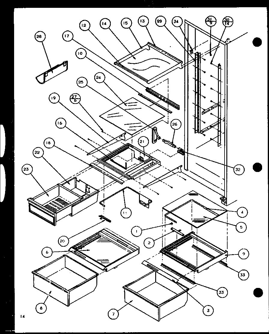 13 - REF SHELVING AND DRAWERS. S39B03REF