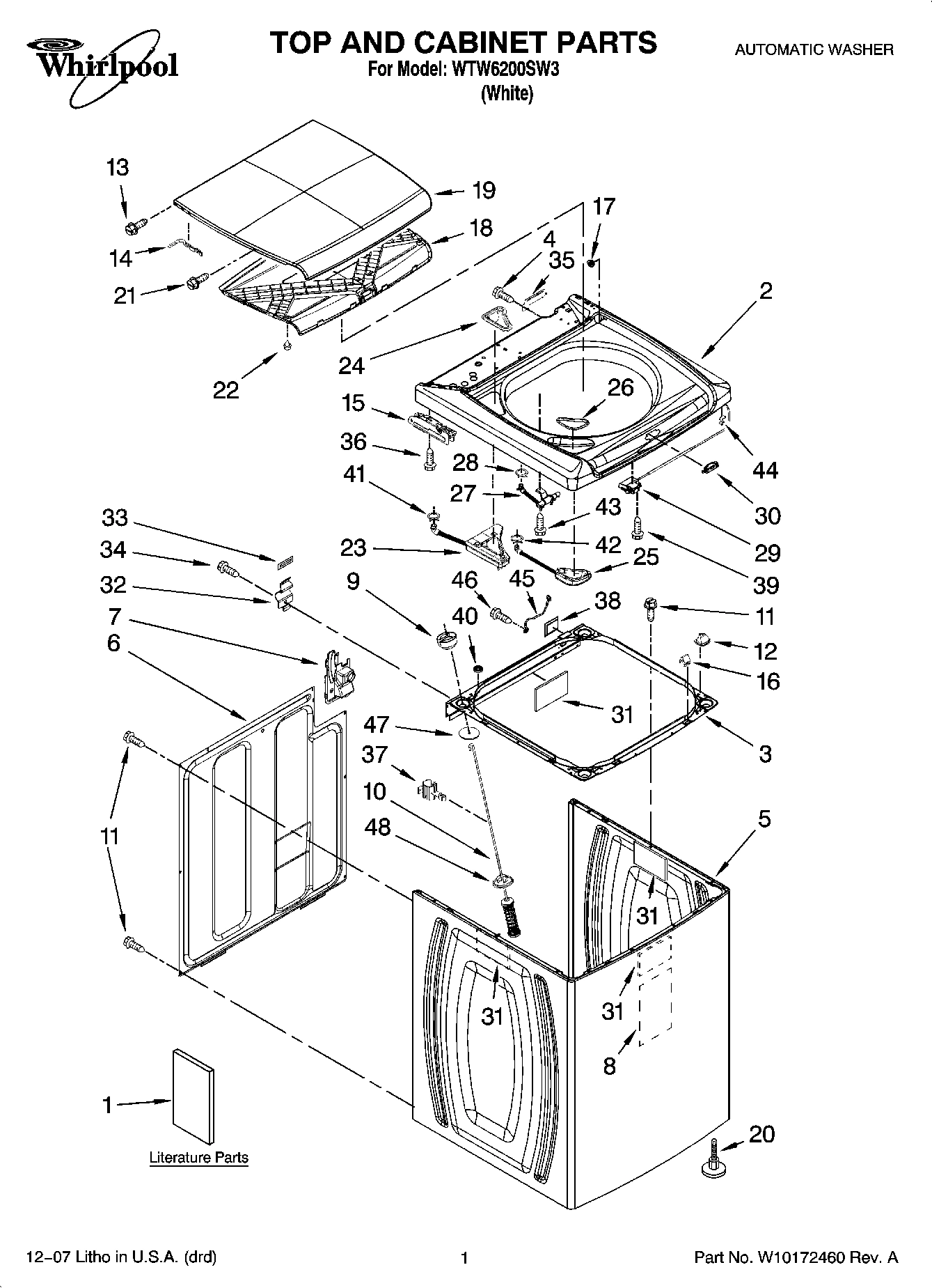 01 - TOP AND CABINET PARTS