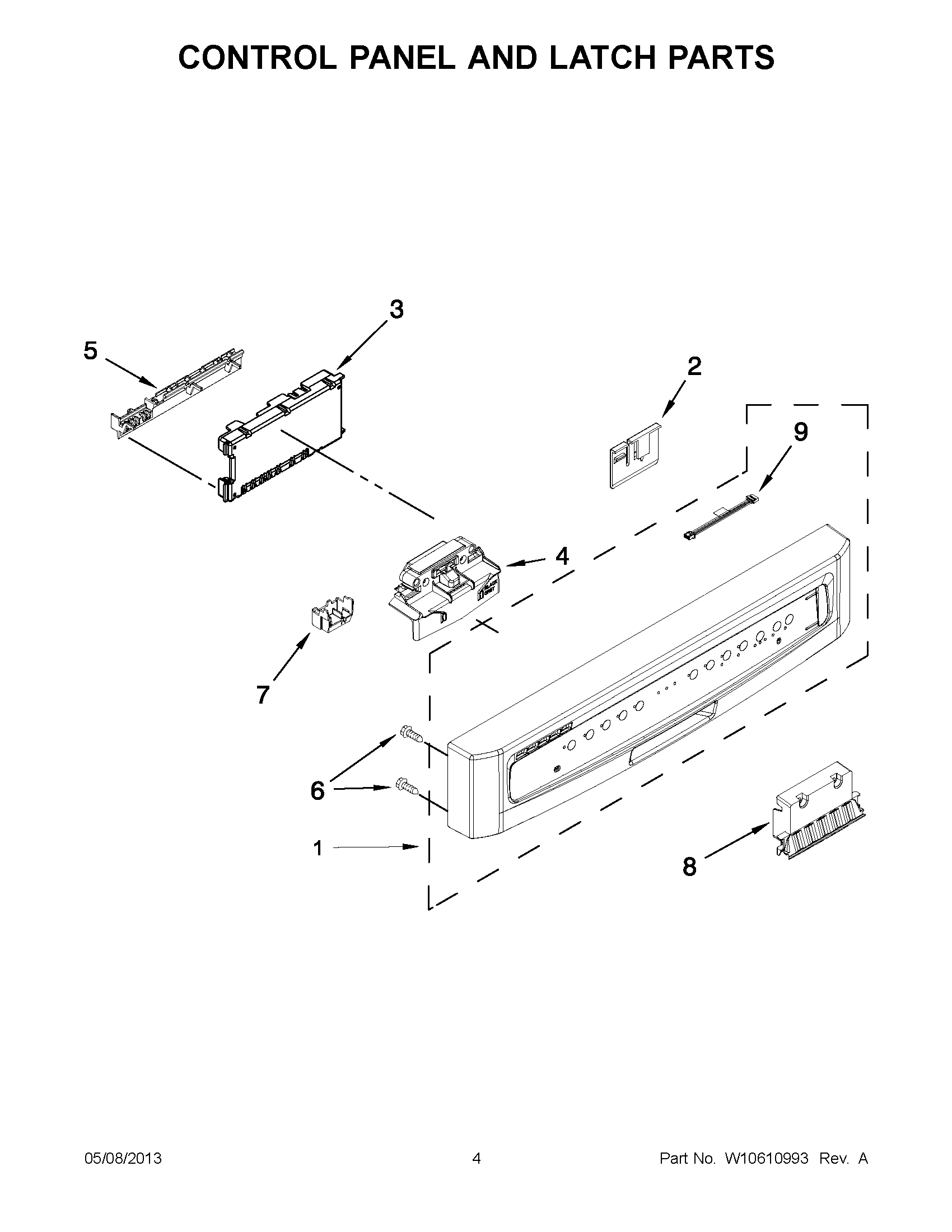 02 - CONTROL PANEL AND LATCH PARTS