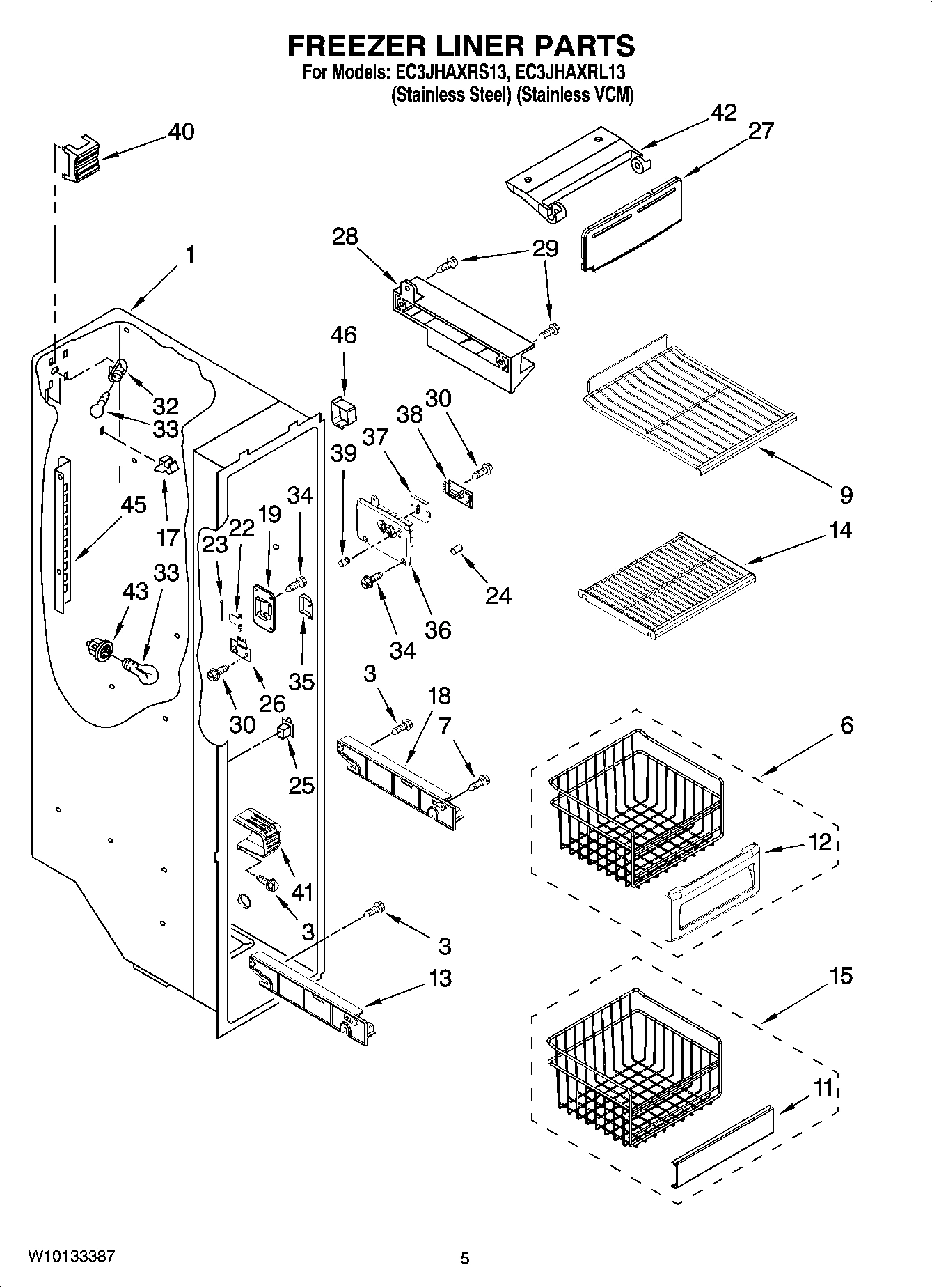 04 - FREEZER LINER PARTS