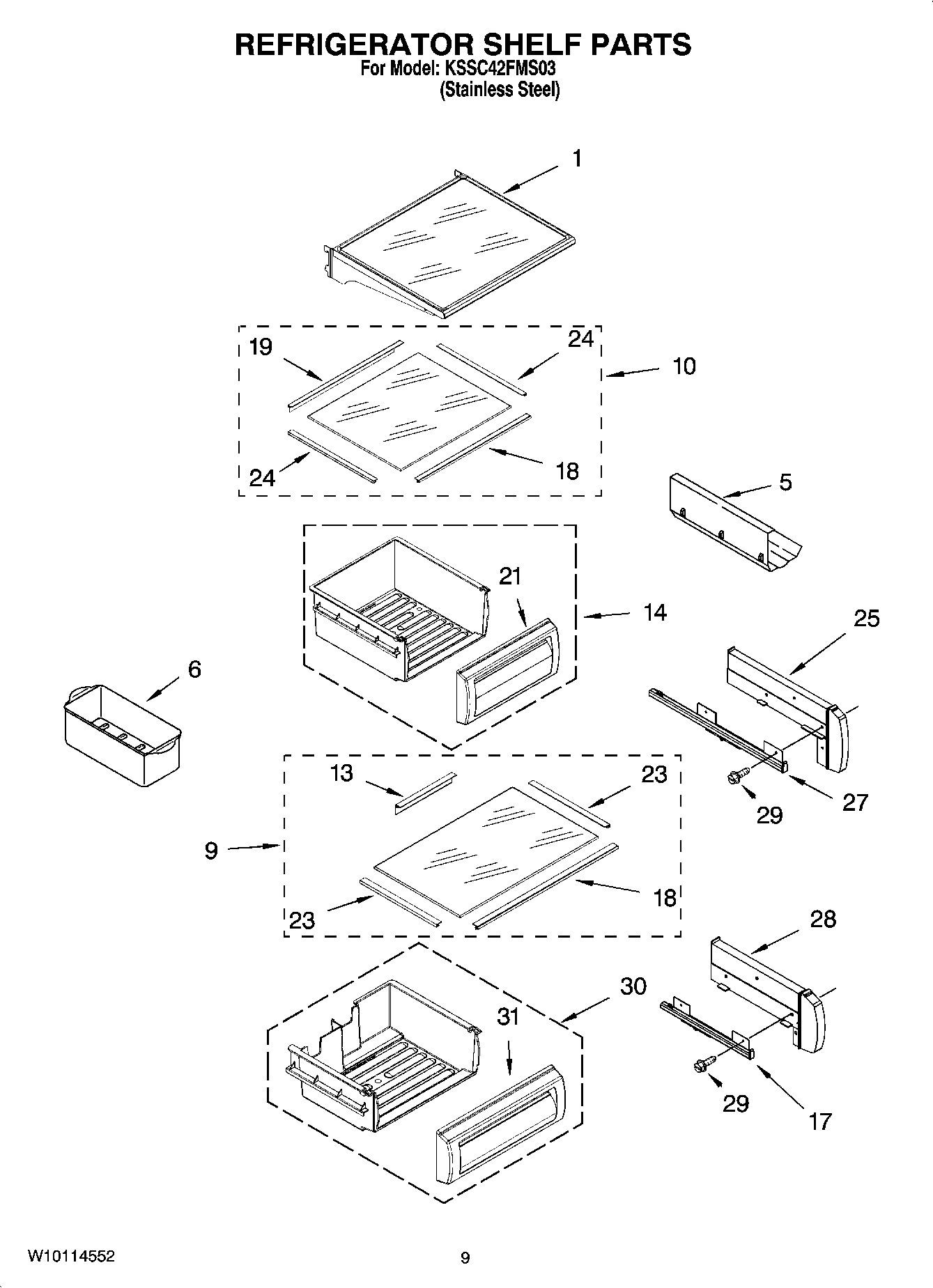 07 - REFRIGERATOR SHELF PARTS
