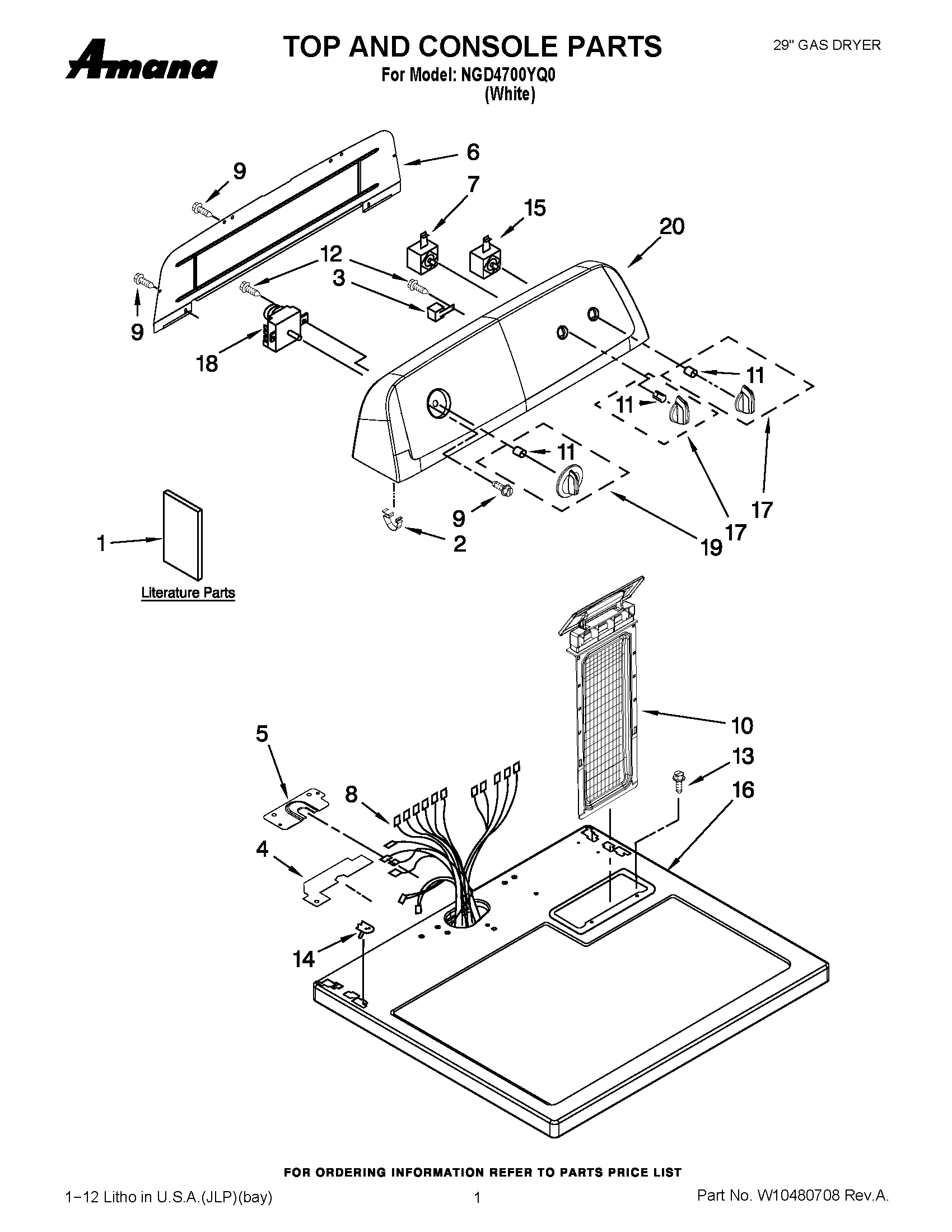 01 - TOP AND CONSOLE PARTS