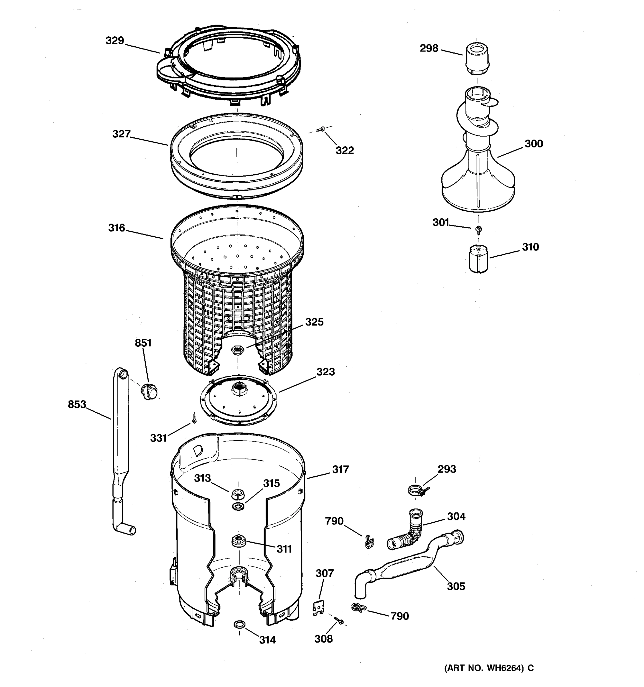 TUB, BASKET & AGITATOR