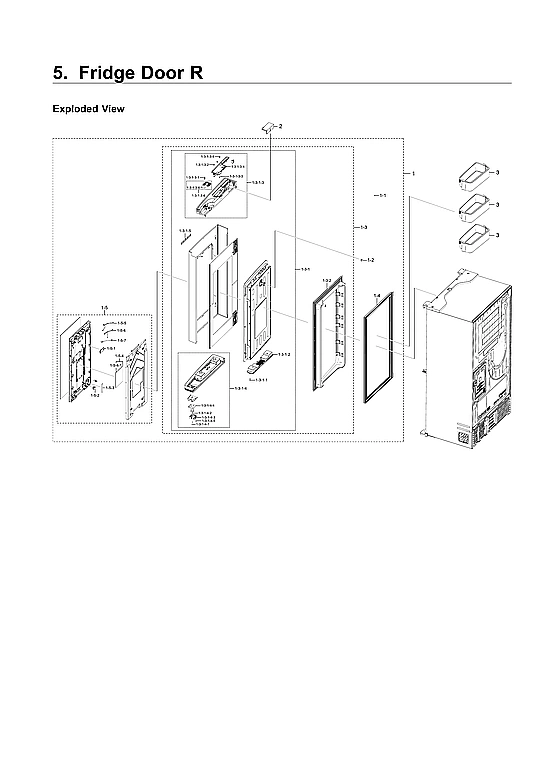 RIGHT REFRIGERATOR DOOR PARTS
