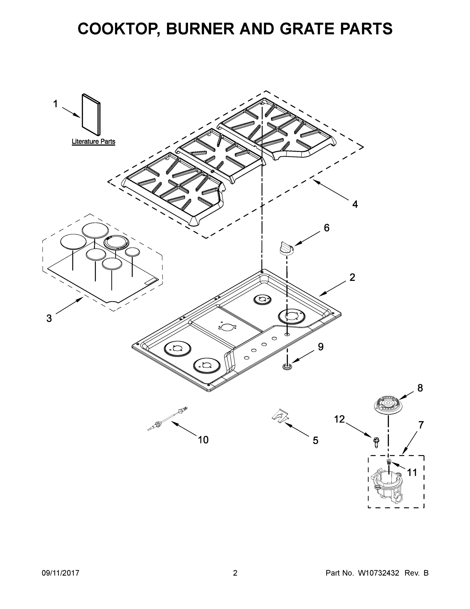 02 - COOKTOP, BURNER AND GRATE PARTS