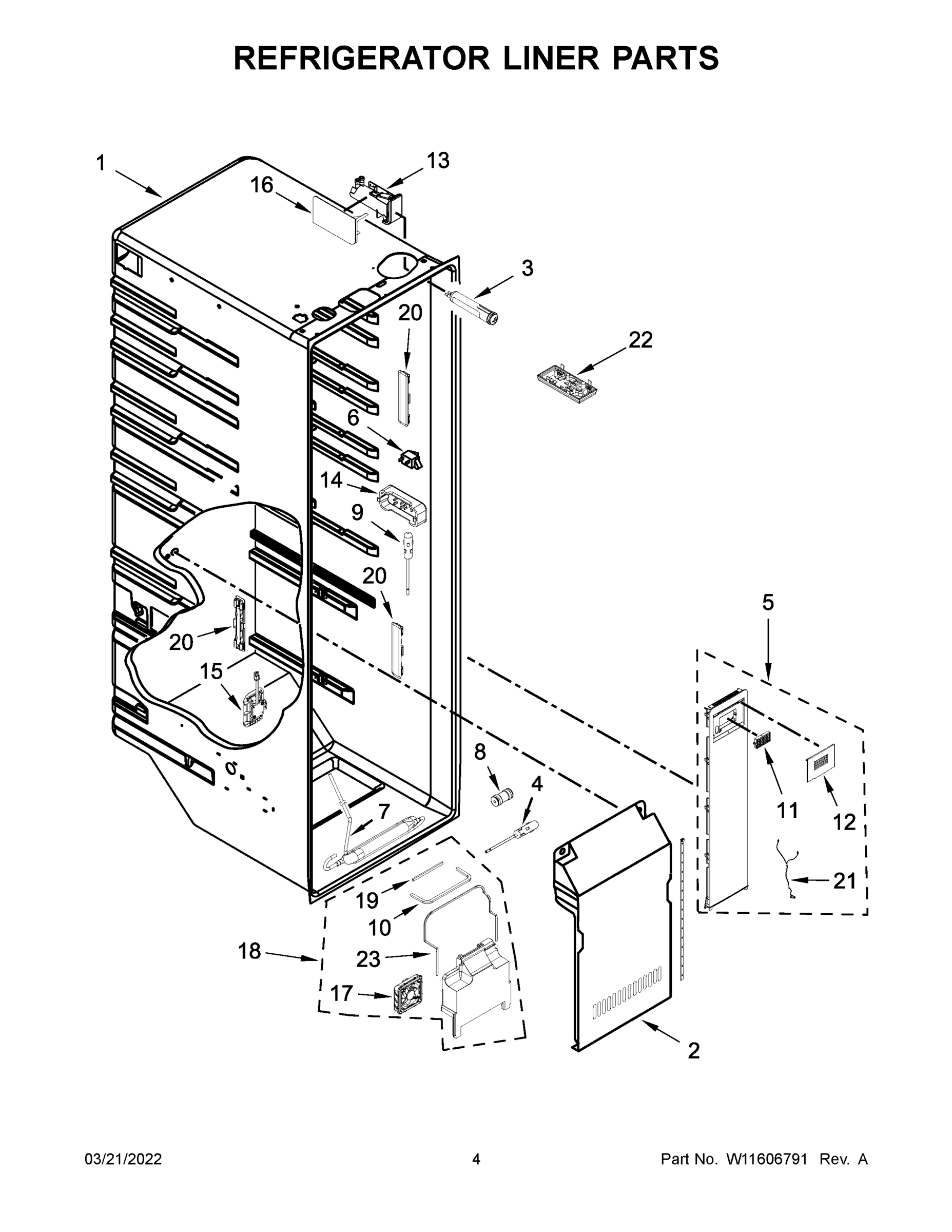 03 - REFRIGERATOR LINER PARTS
