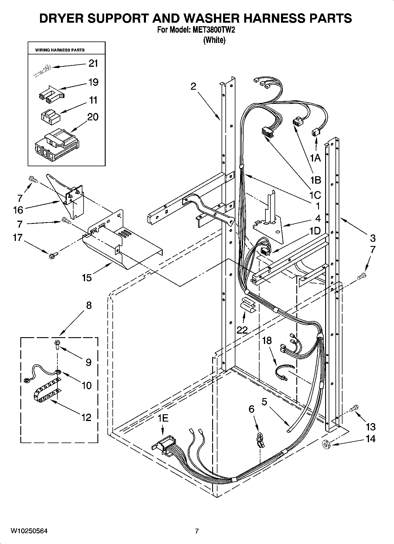 05 - DRYER SUPPORT AND WASHER HARNESS PARTS