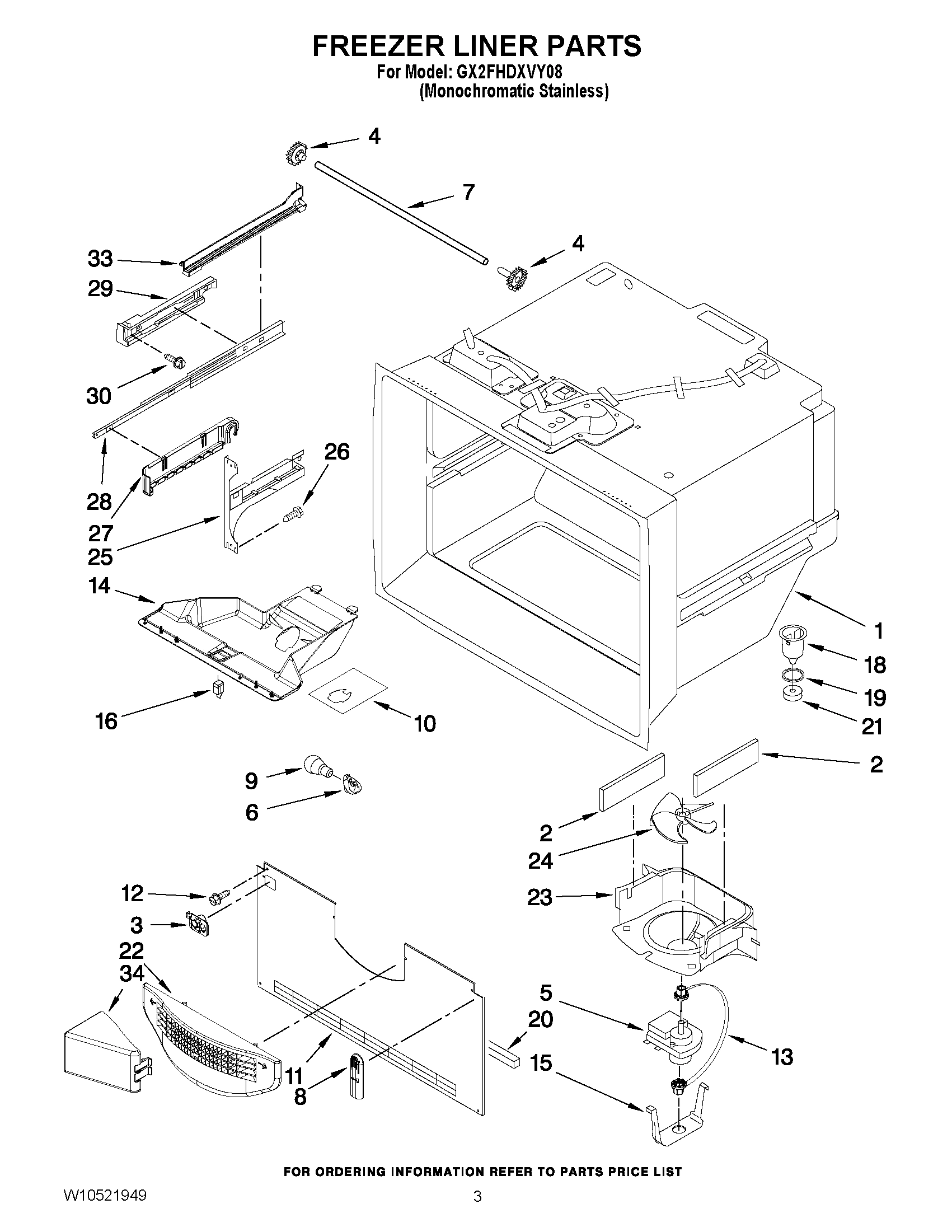 02 - FREEZER LINER PARTS