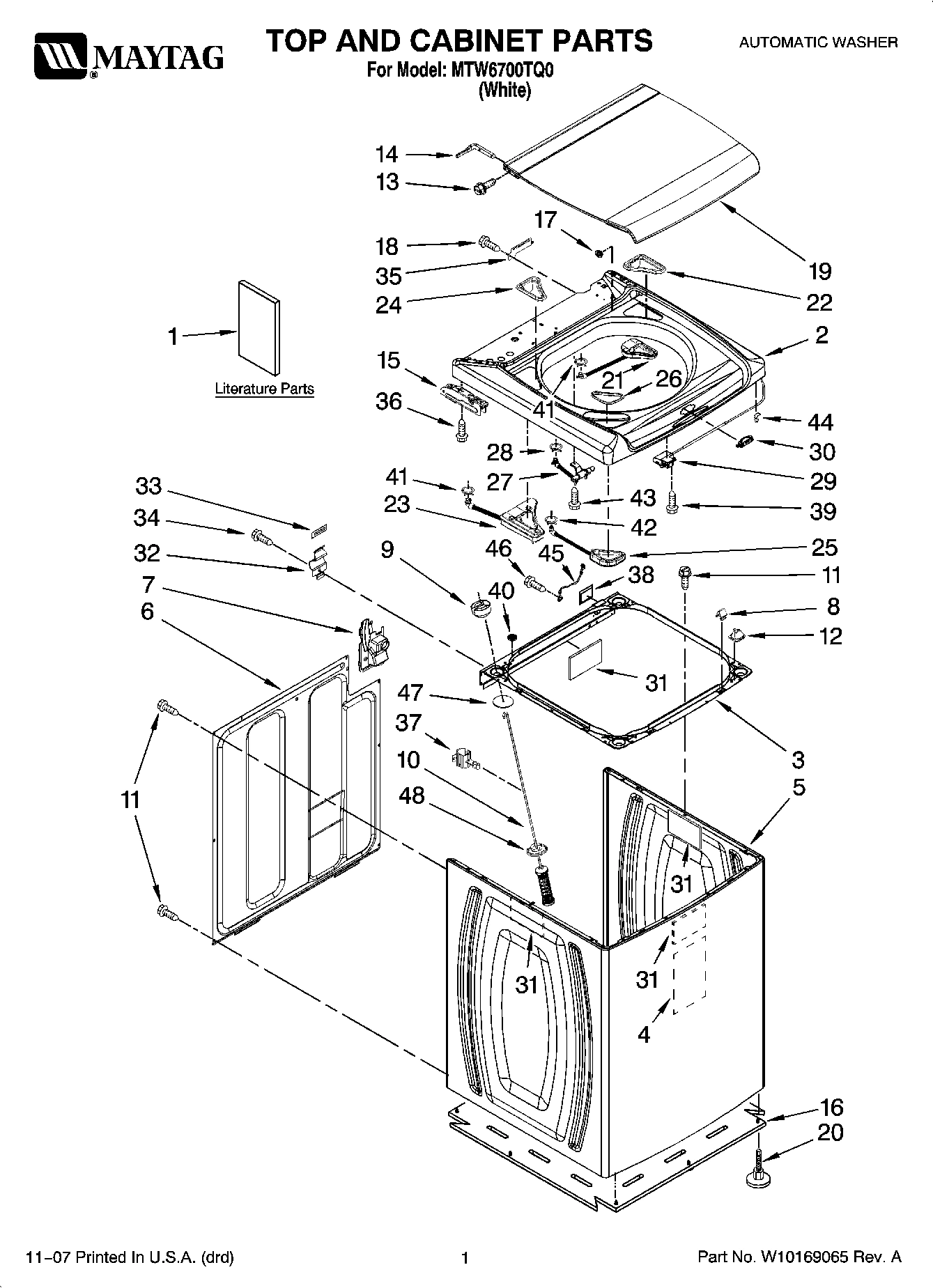 01 - TOP AND CABINET PARTS