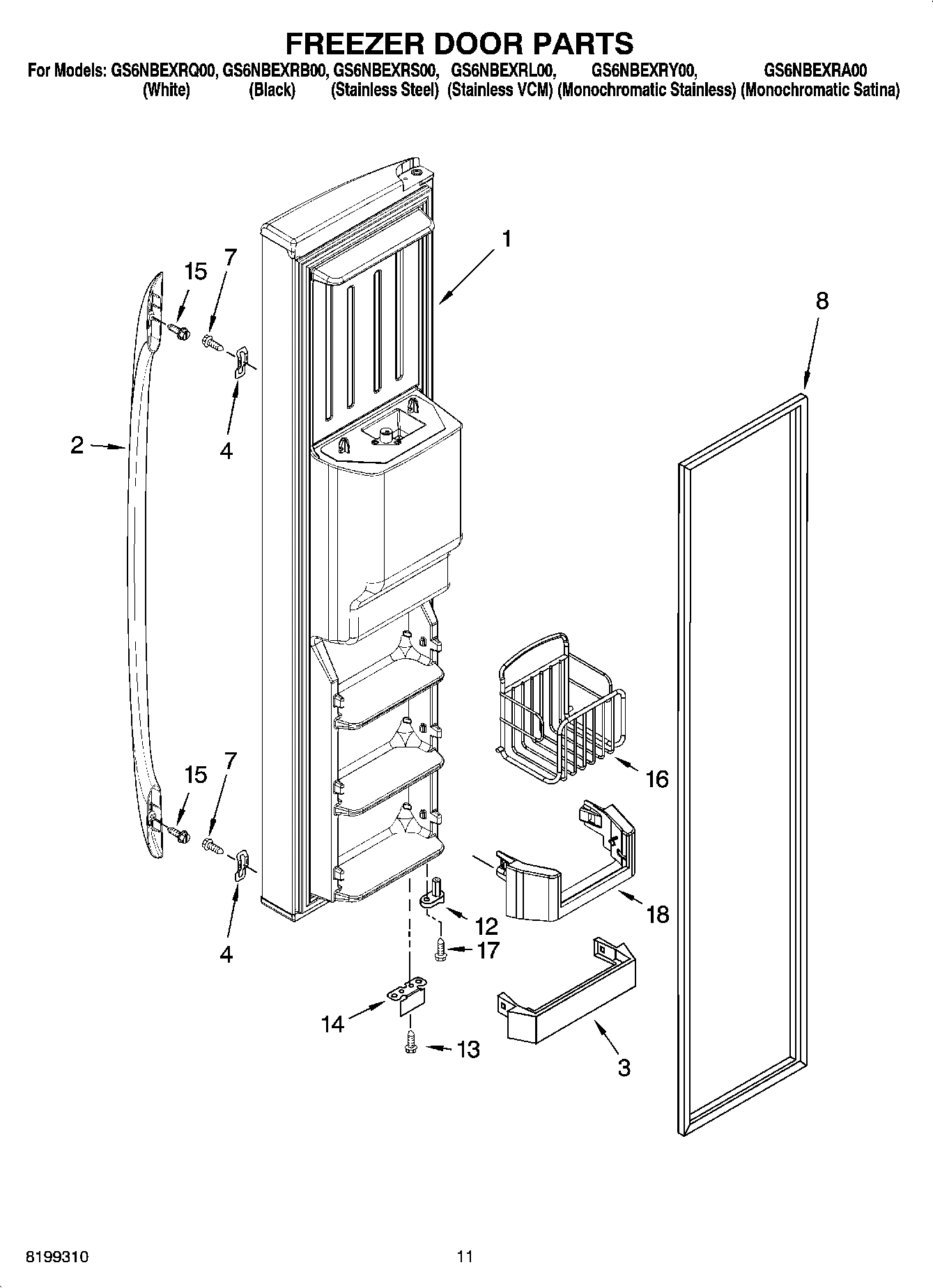 07 - FREEZER DOOR PARTS