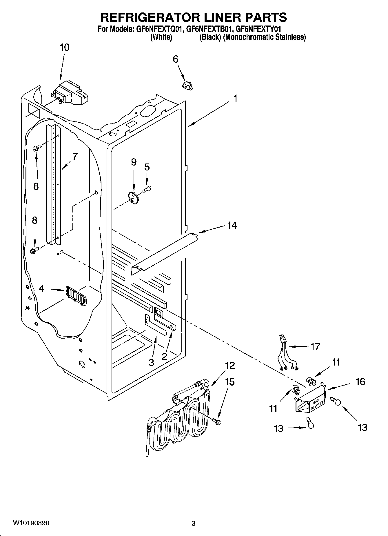 02 - REFRIGERATOR LINER PARTS