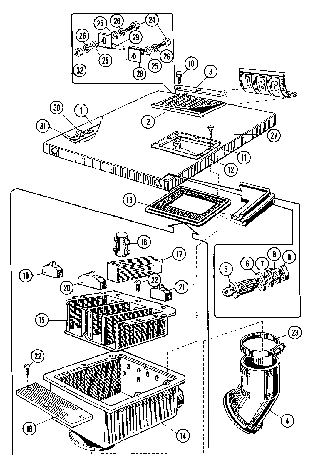 18 - SOAP BOX & TOP COVER ASSEMBLY
