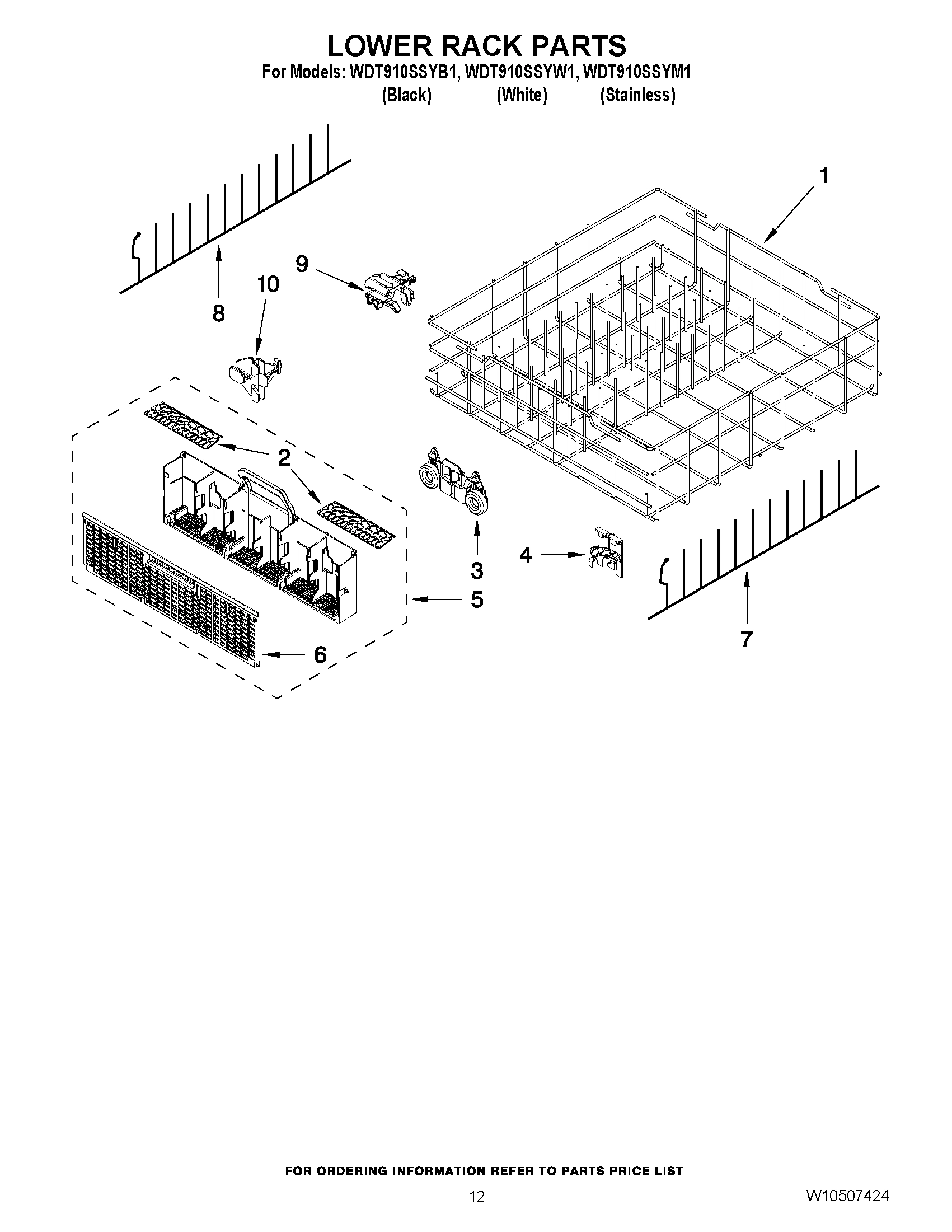 10 - LOWER RACK PARTS