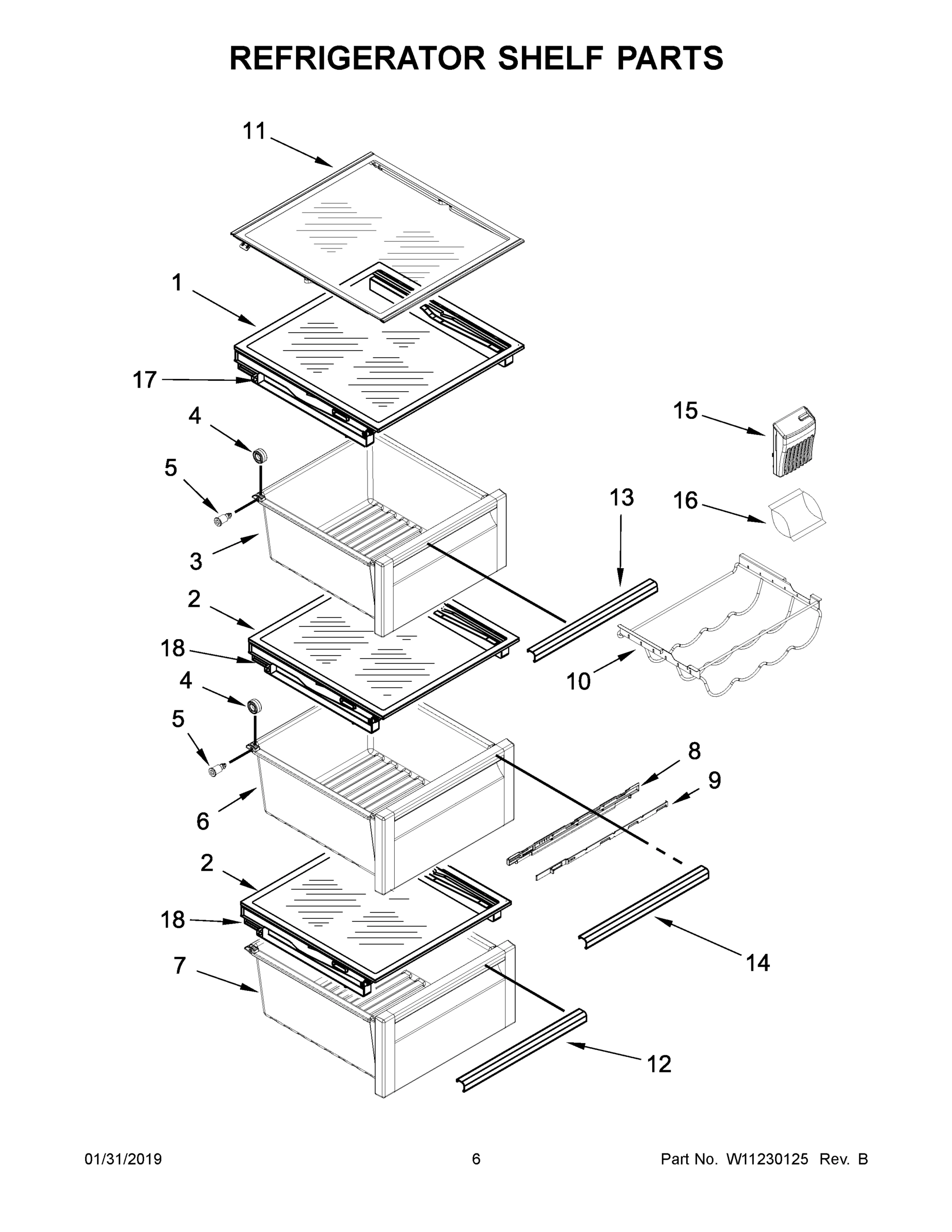 04 - REFRIGERATOR SHELF PARTS