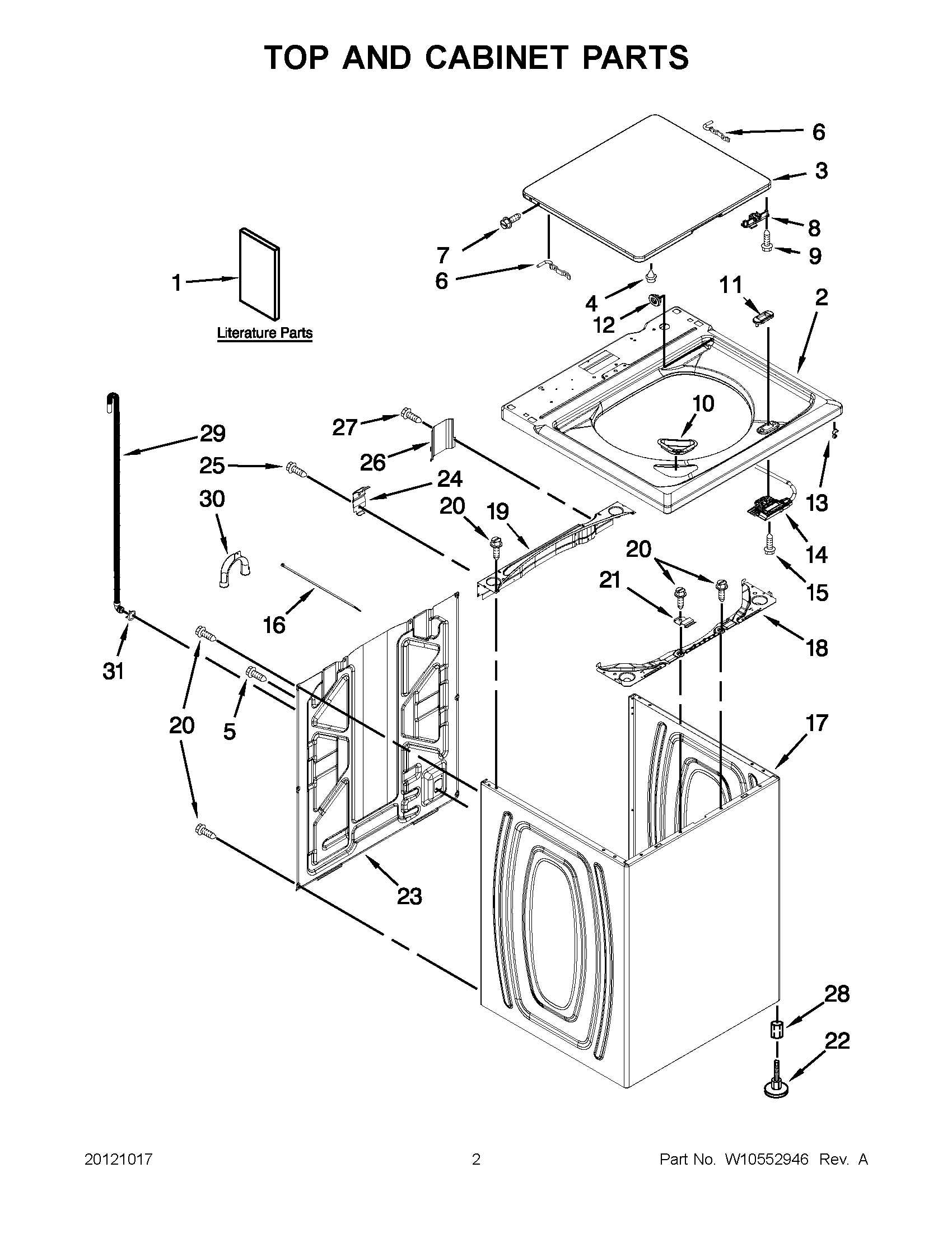 01 - TOP AND CABINET PARTS