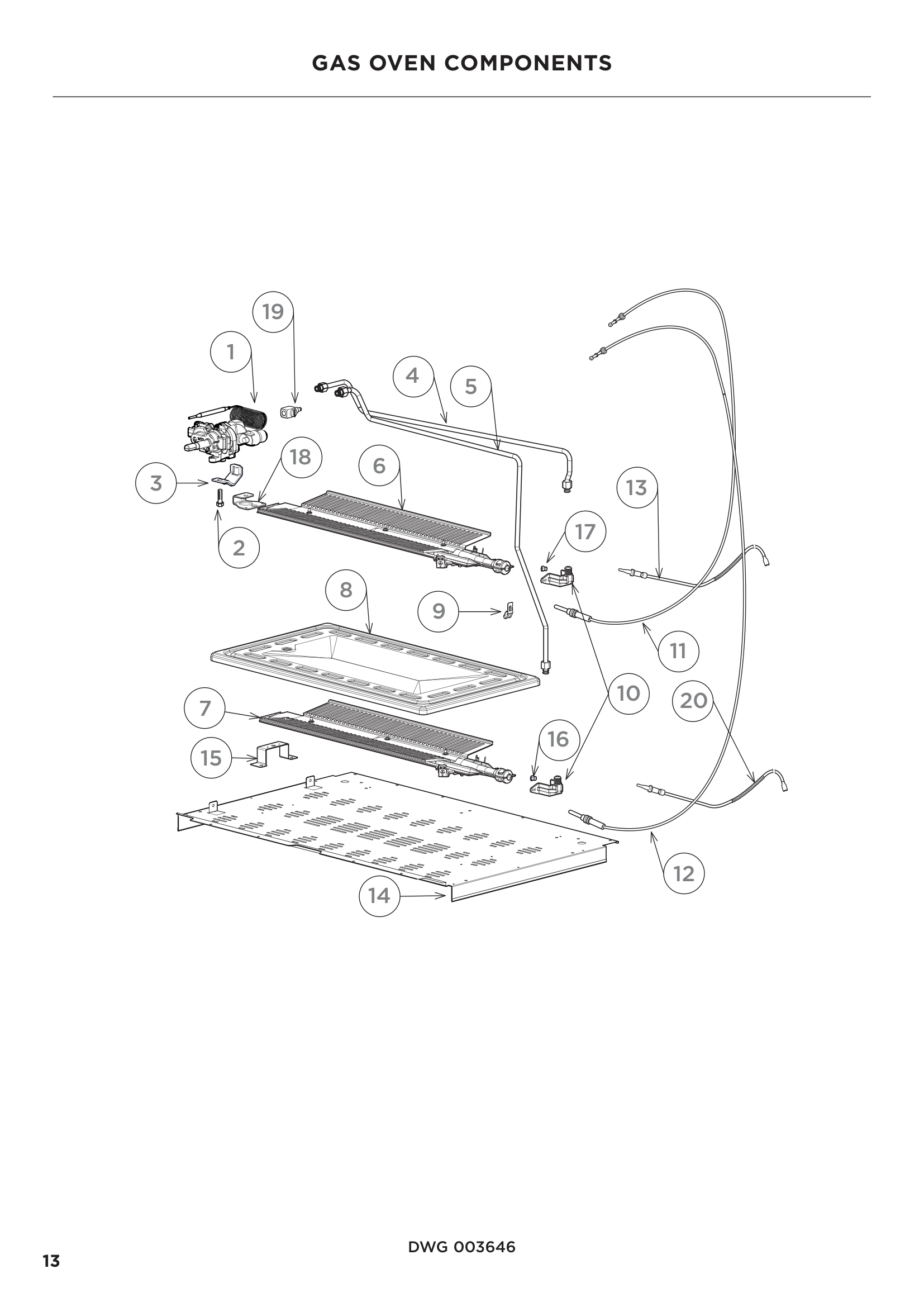 GAS OVEN COMPONENTS