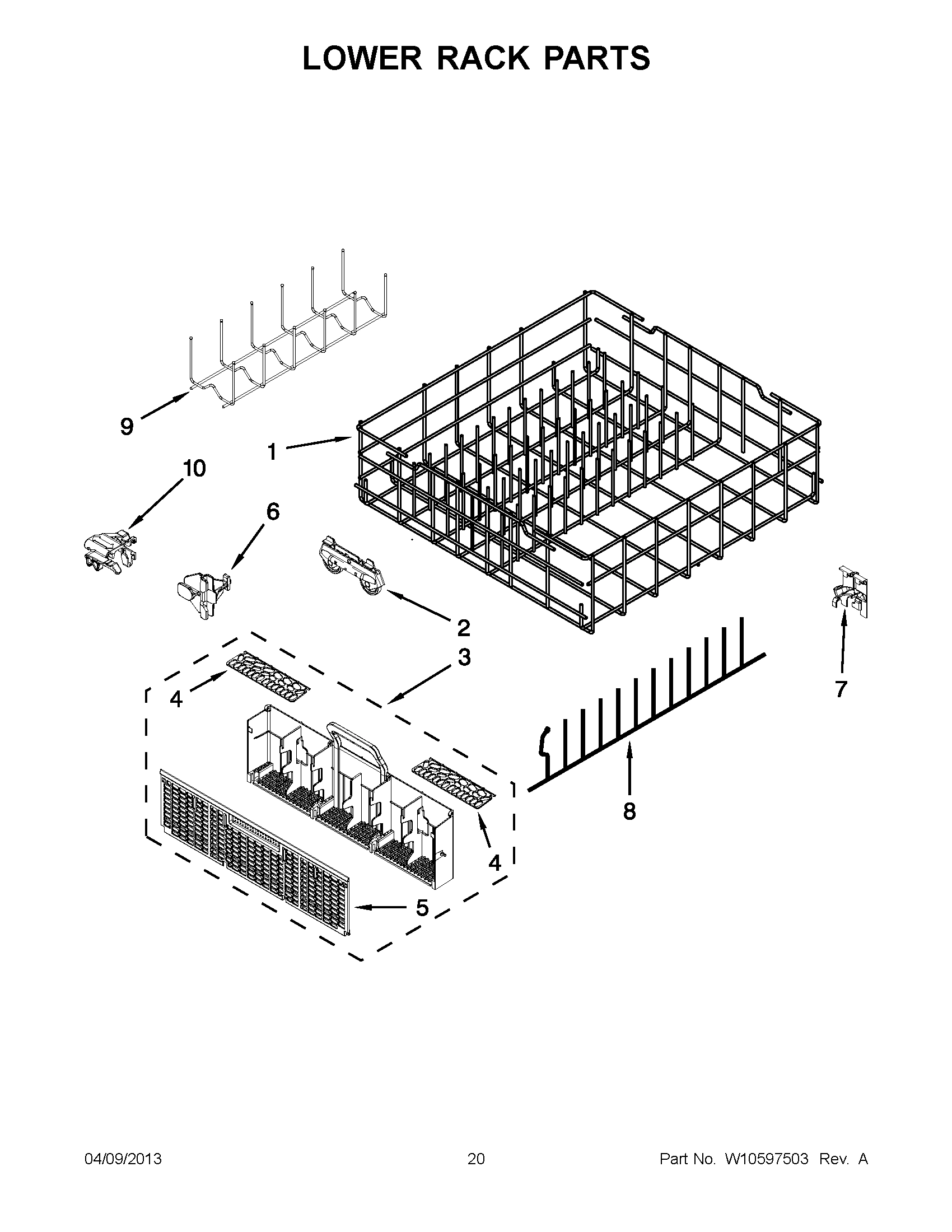 10 - LOWER RACK PARTS