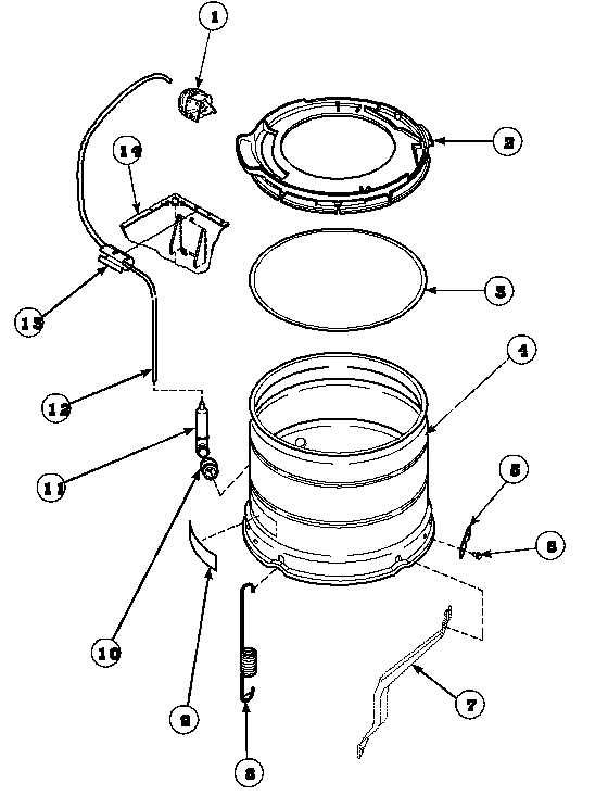16 - OUTER TUB, COVER AND PRESSURE HOSE