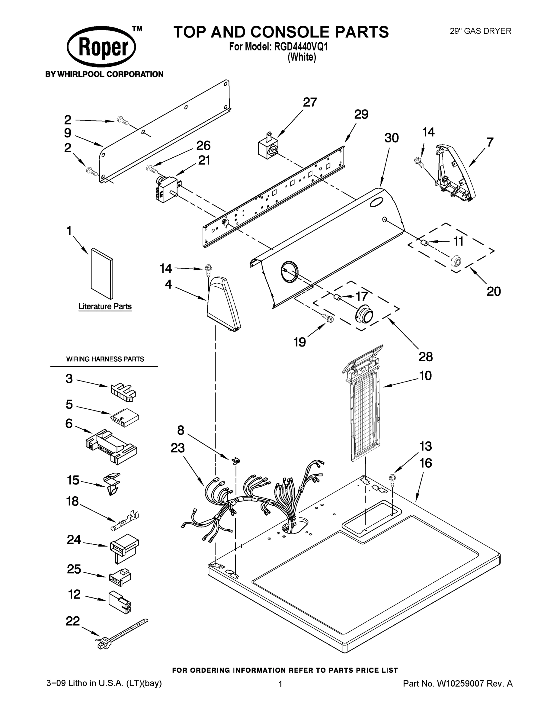 01 - TOP AND CONSOLE PARTS