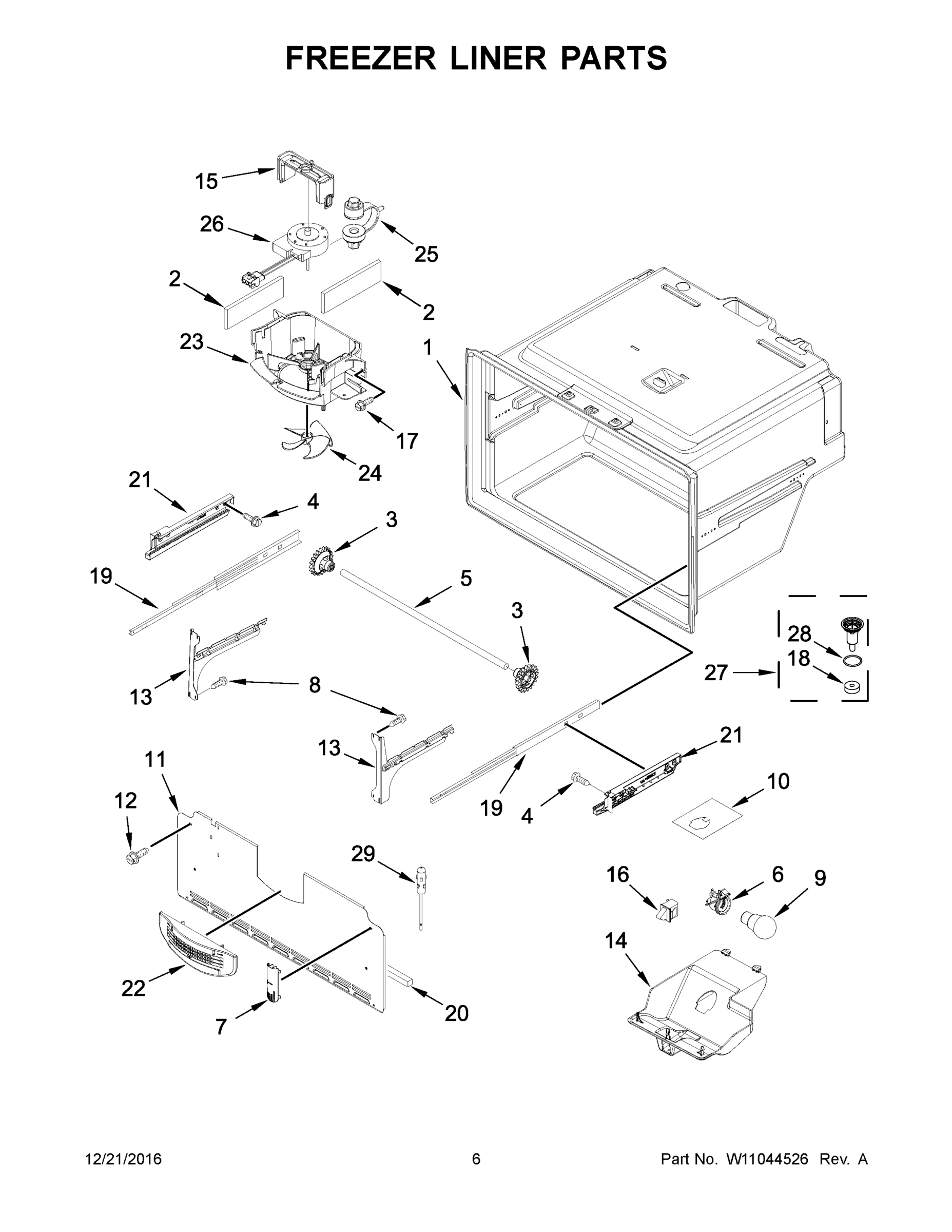 04 - FREEZER LINER PARTS